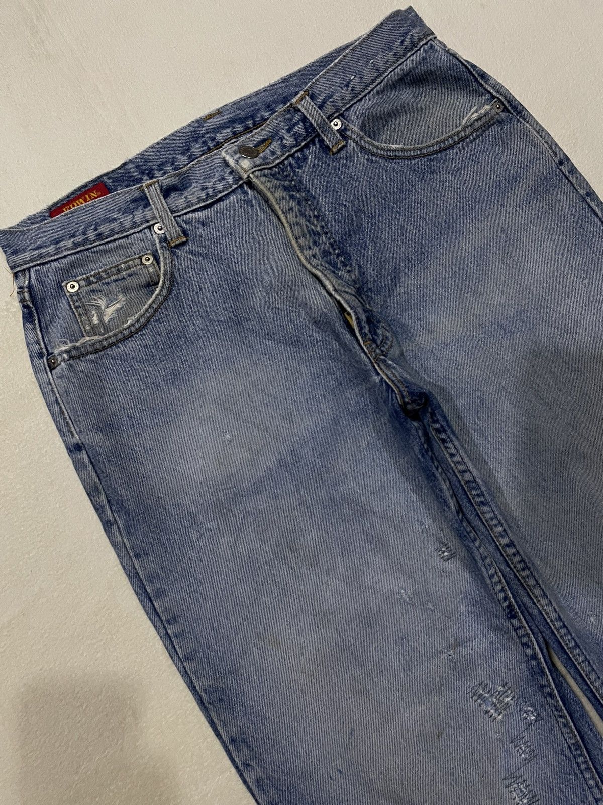 Edwin Vintage EDWIN Baggy Distress Mudwash Denim Jeans Size US 32 / EU 48 - 6 Thumbnail