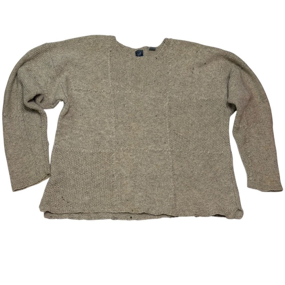 Gap Vintage 90s Gap Wool &Lambswool Patchwork Knit Sweater Beige Size US XL / EU 56 / 4 - 3 Thumbnail