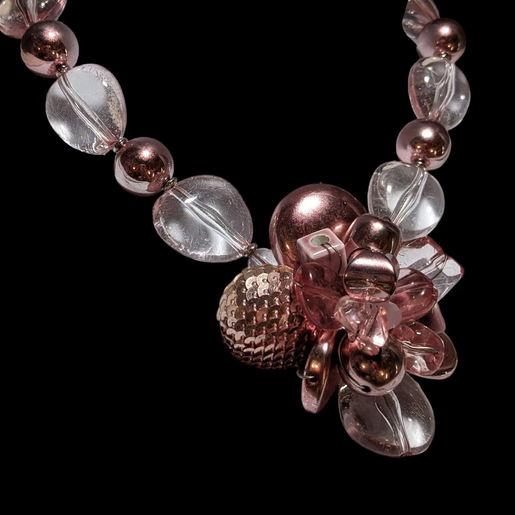 Other Pink Metallic Floral Statement Necklace Size ONE SIZE - 5 Thumbnail