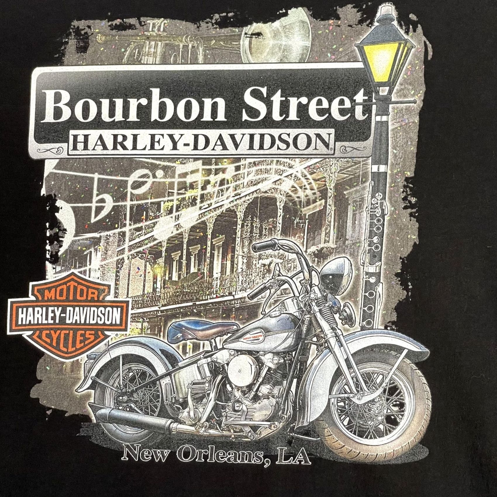Harley Davidson VINTAGE Harley-Davidson Shirt Mens XL Black Bourbon Street New Orleans Motorcycle Tee Size US XL / EU 56 / 4 - 4 Thumbnail