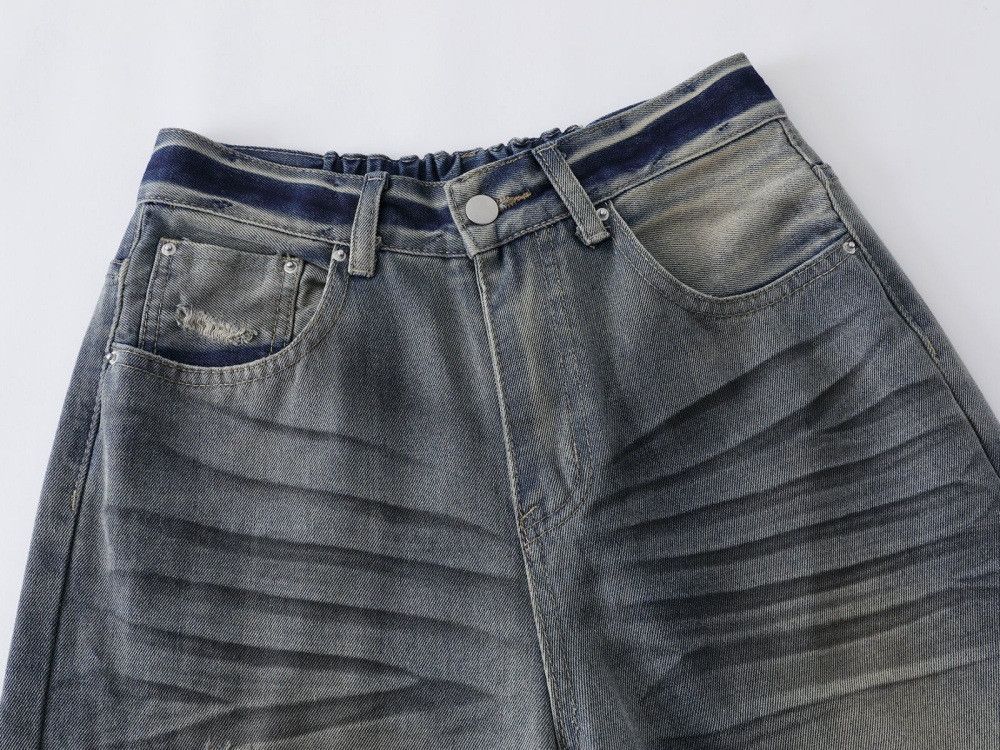 Vintage Men's Washed & Distressed Loose Flared Jeans Hippie Vibe Size US 32 / EU 48 - 3 Thumbnail