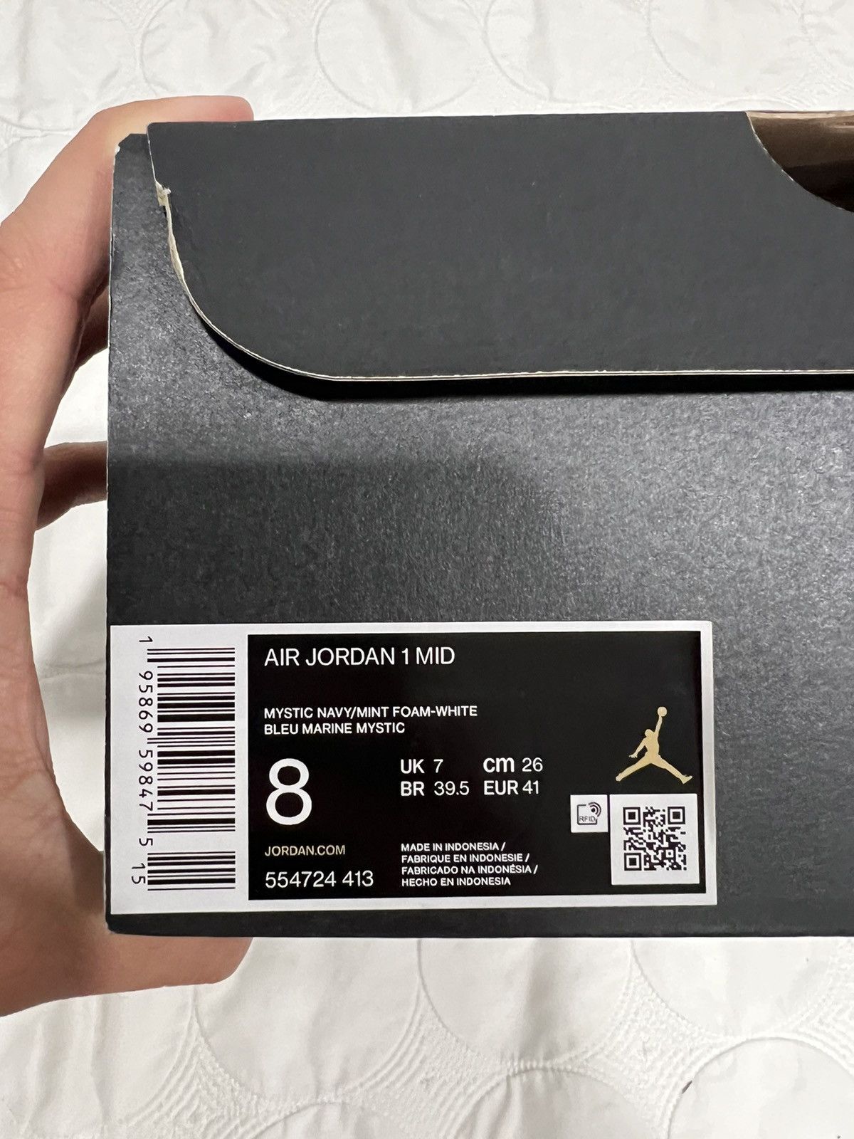 Jordan Brand Jordan 1 Mid Mystic Navy Mint Foam Size US 8 / EU 41 - 7 Thumbnail