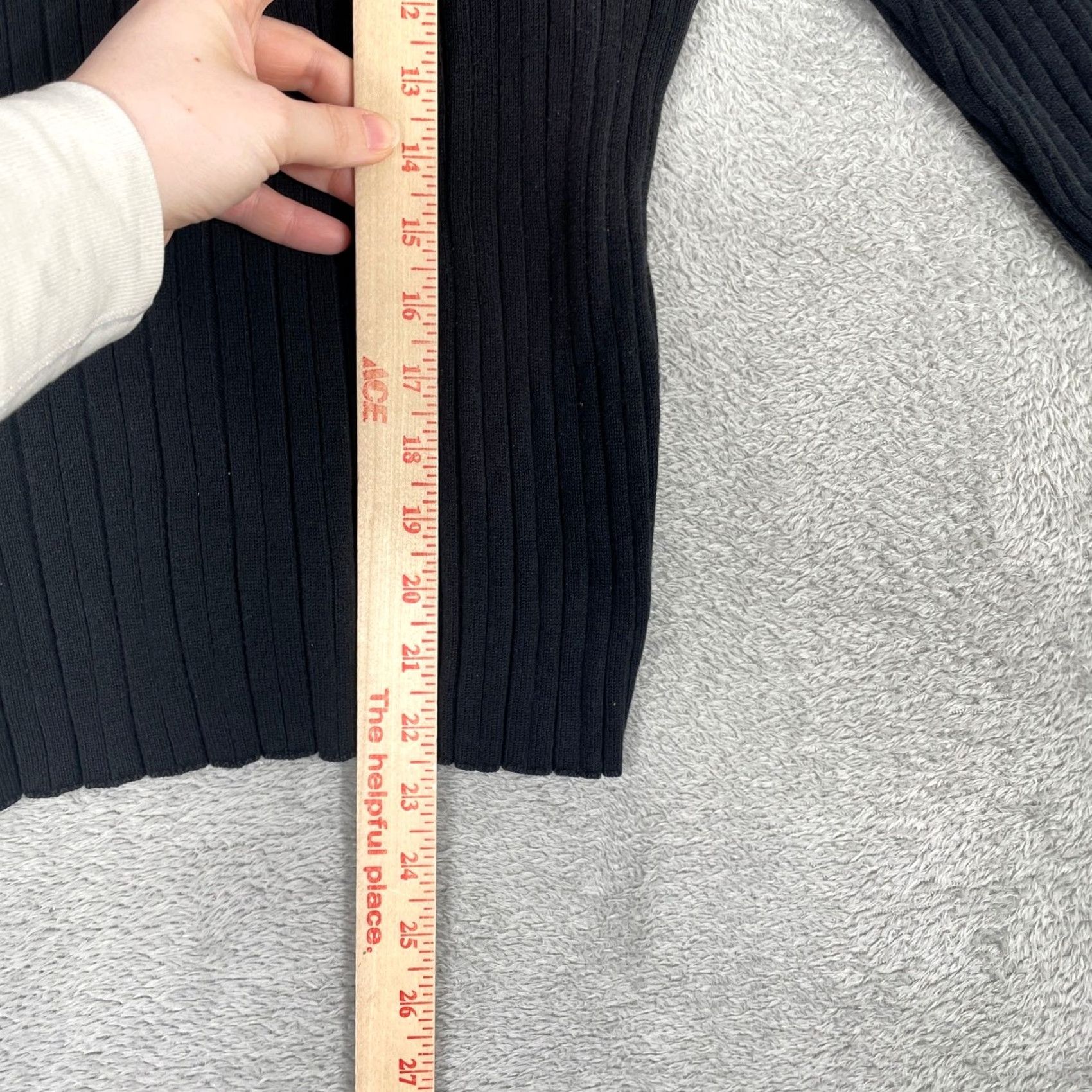 Vintage VINTAGE NorthCrest Sweater Womens Large Black Cable Knit Mock Neck Ribbed Pullover Size L / US 10 / IT 46 - 4 Thumbnail