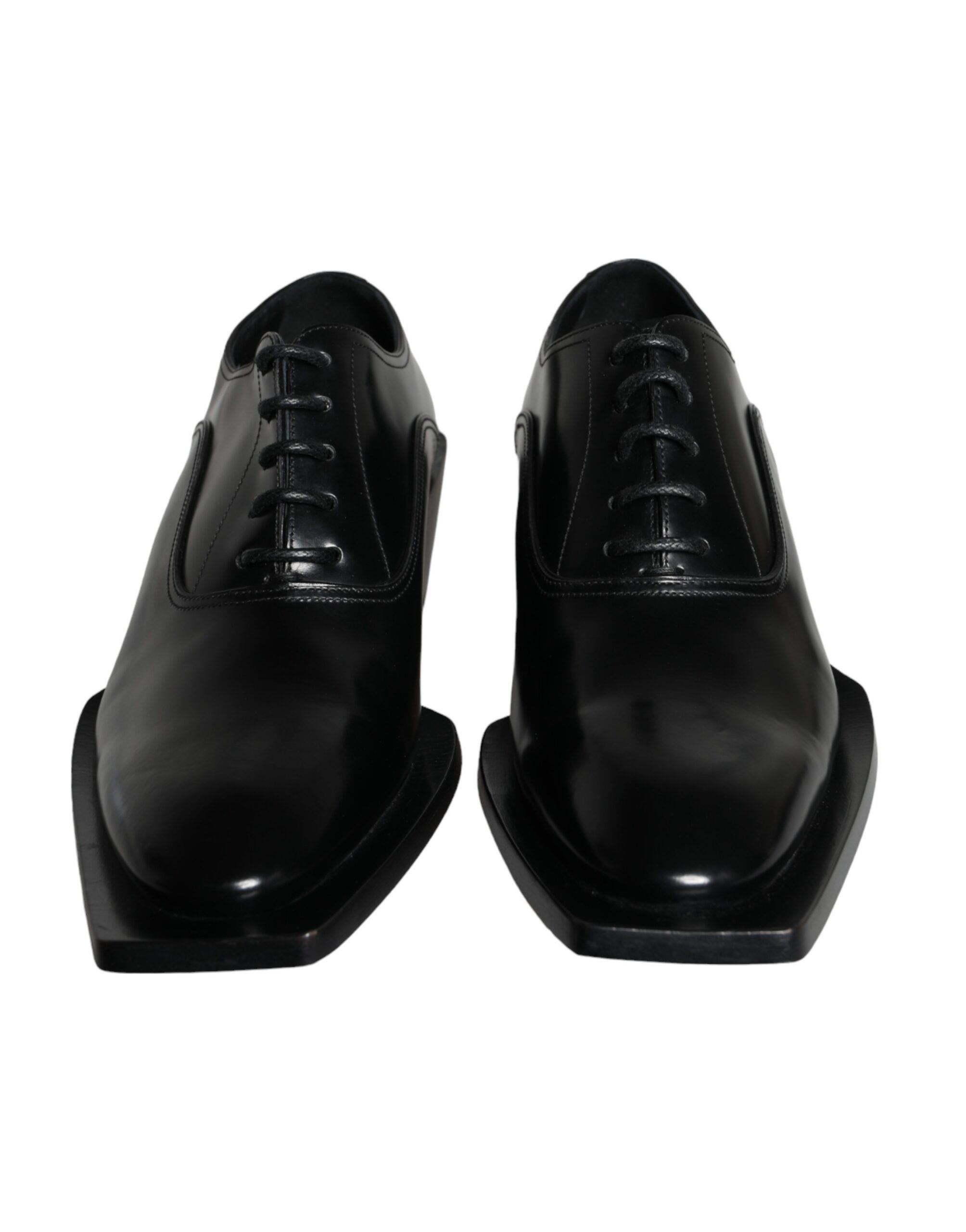 Dolce & Gabbana o1y0125 Leather Laced Shoes in Black Size US 7 / EU 40 - 6 Thumbnail