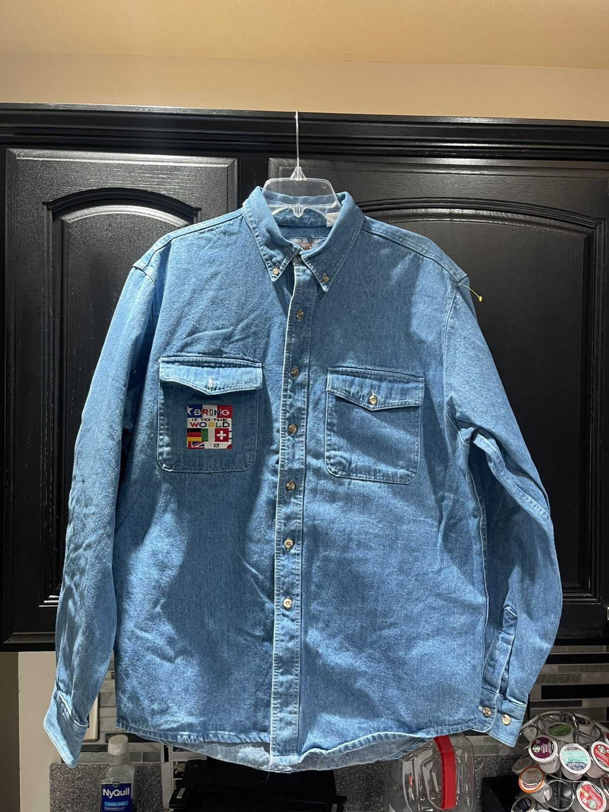 Other VTG Bear Back Men's Lg Long Sleeve Button Down Blue Denim Size US XL / EU 56 / 4 - 1 Thumbnail