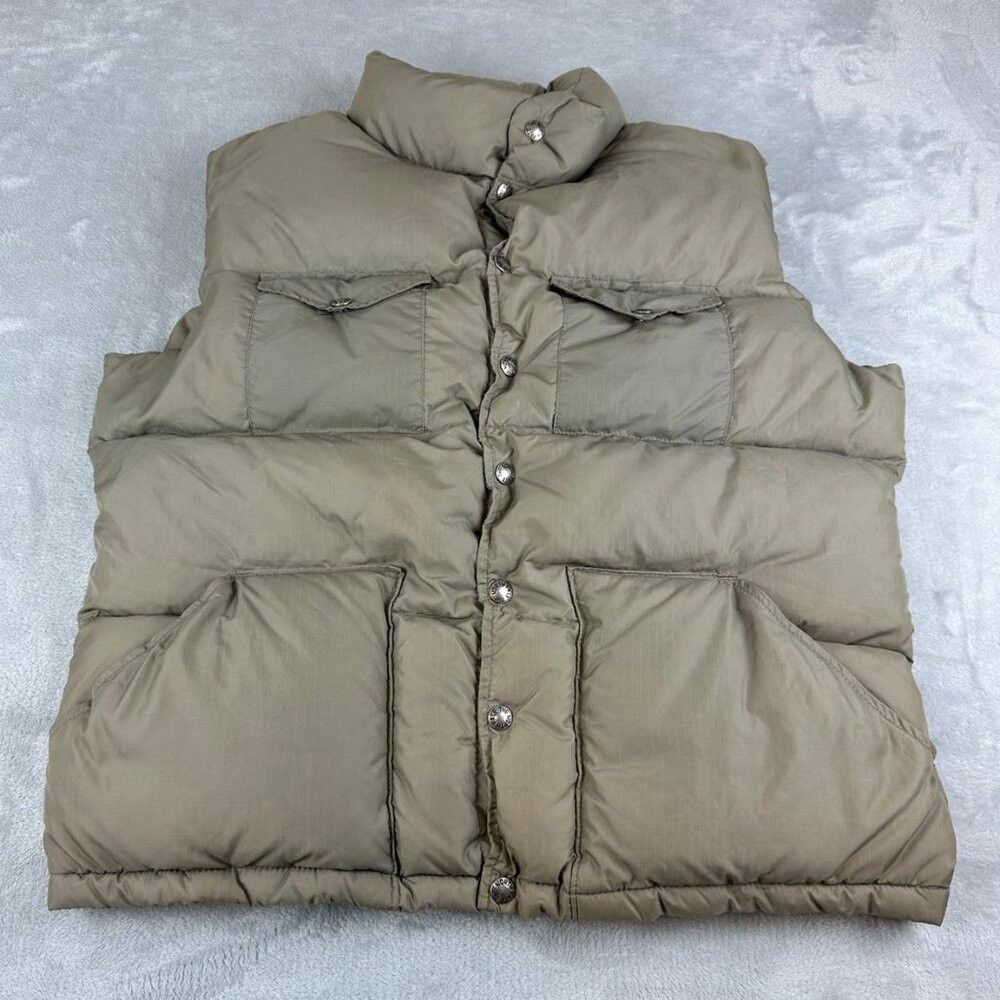 The North Face Beige Puffer Down Vest Made in USA Men's Si