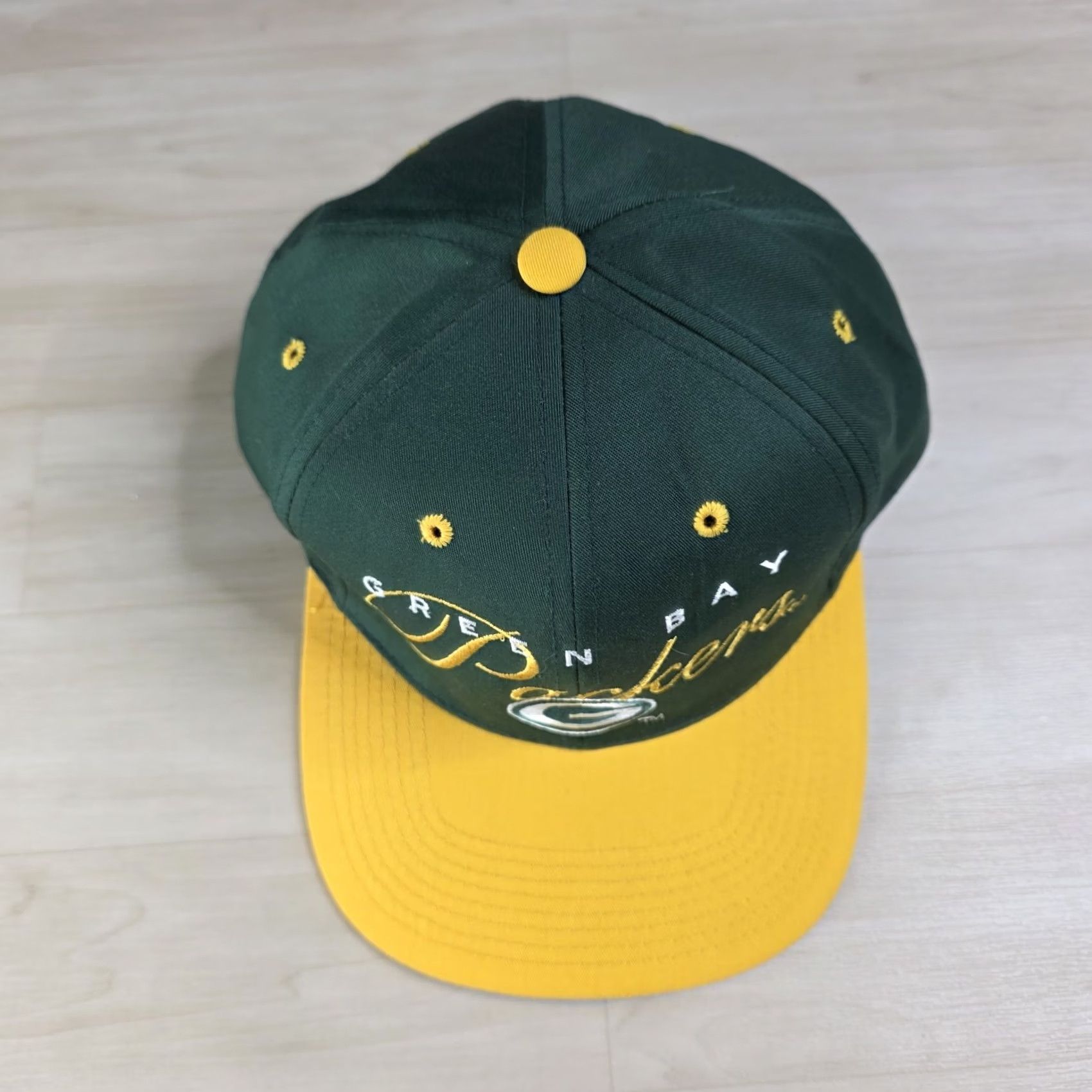 Drew VINTAGE Drew Pearson Green Bay Packers Snapback Hat Script Spell Out Logo One Size Green Mens Casual Football NFL 90s Classic Adjustable Hat Size ONE SIZE - 2 Thumbnail