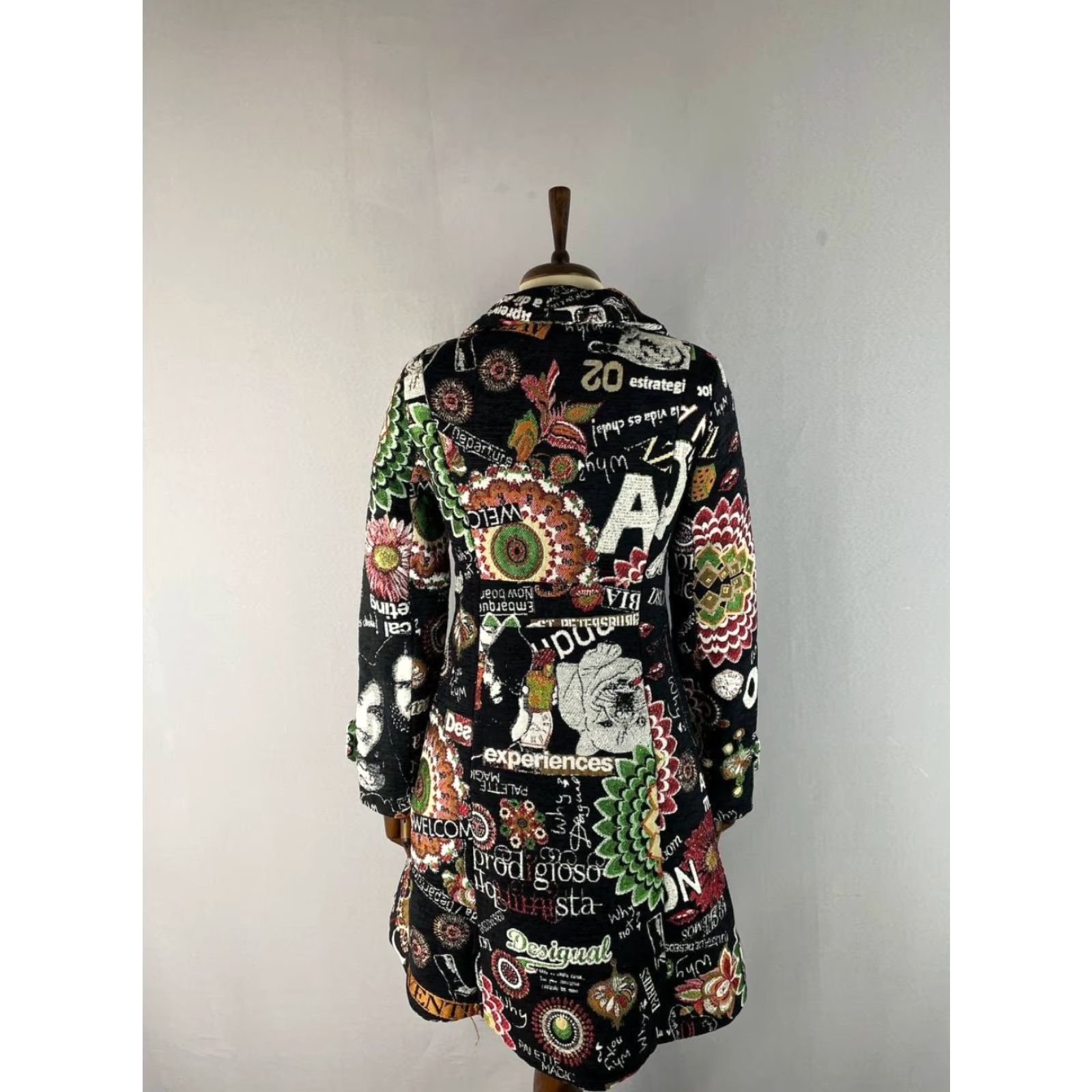Desigual Desigual Coat Women Multicolor Polyester Long Sleeve Jacket S Regular Womens Fashion Coat Size S / US 4 / IT 40 - 2 Thumbnail