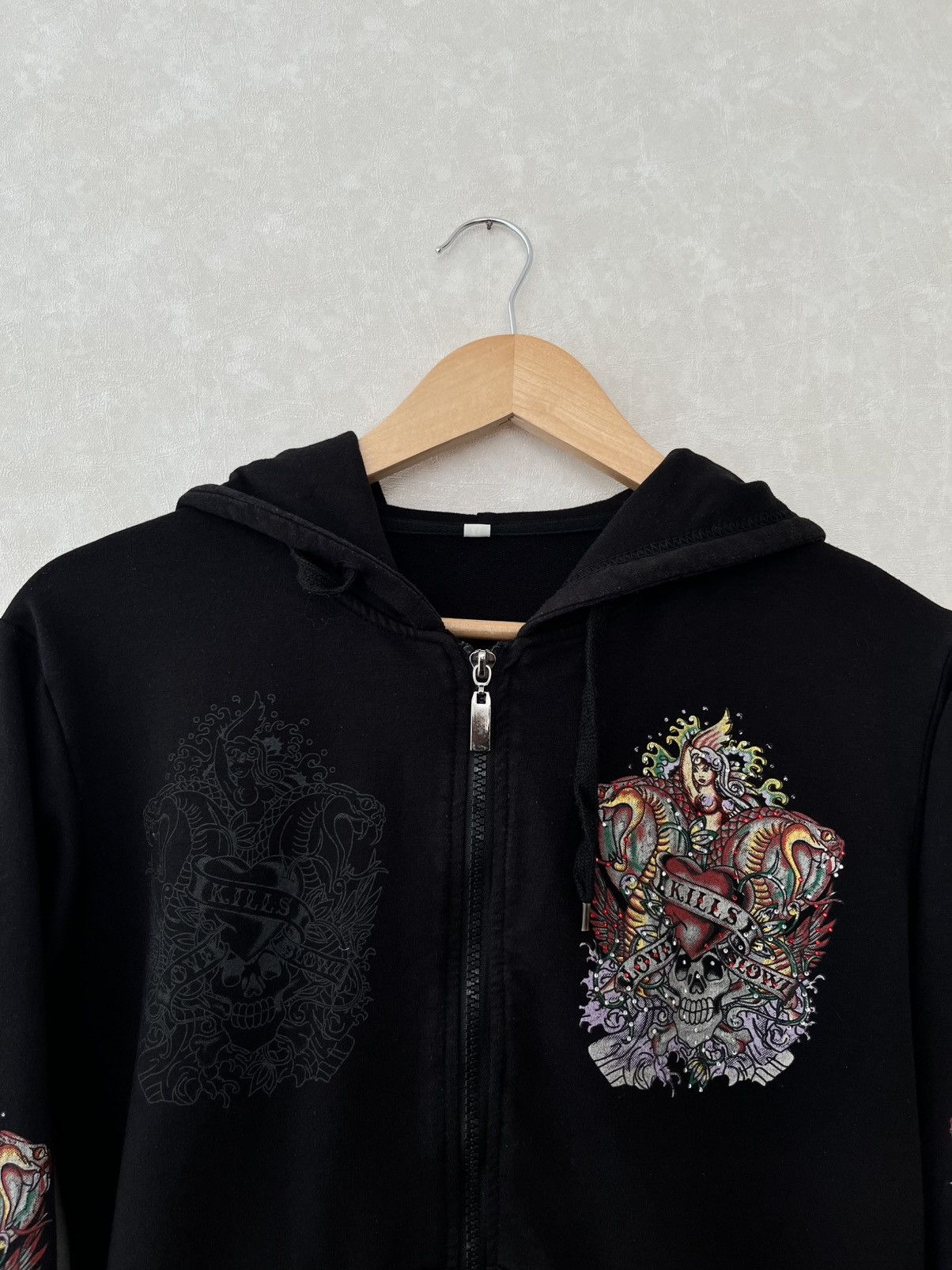 Japanese Brand Ed Hardy Style Y2K Zip Hoodie Size US S / EU 44-46 / 1 - 2 Thumbnail
