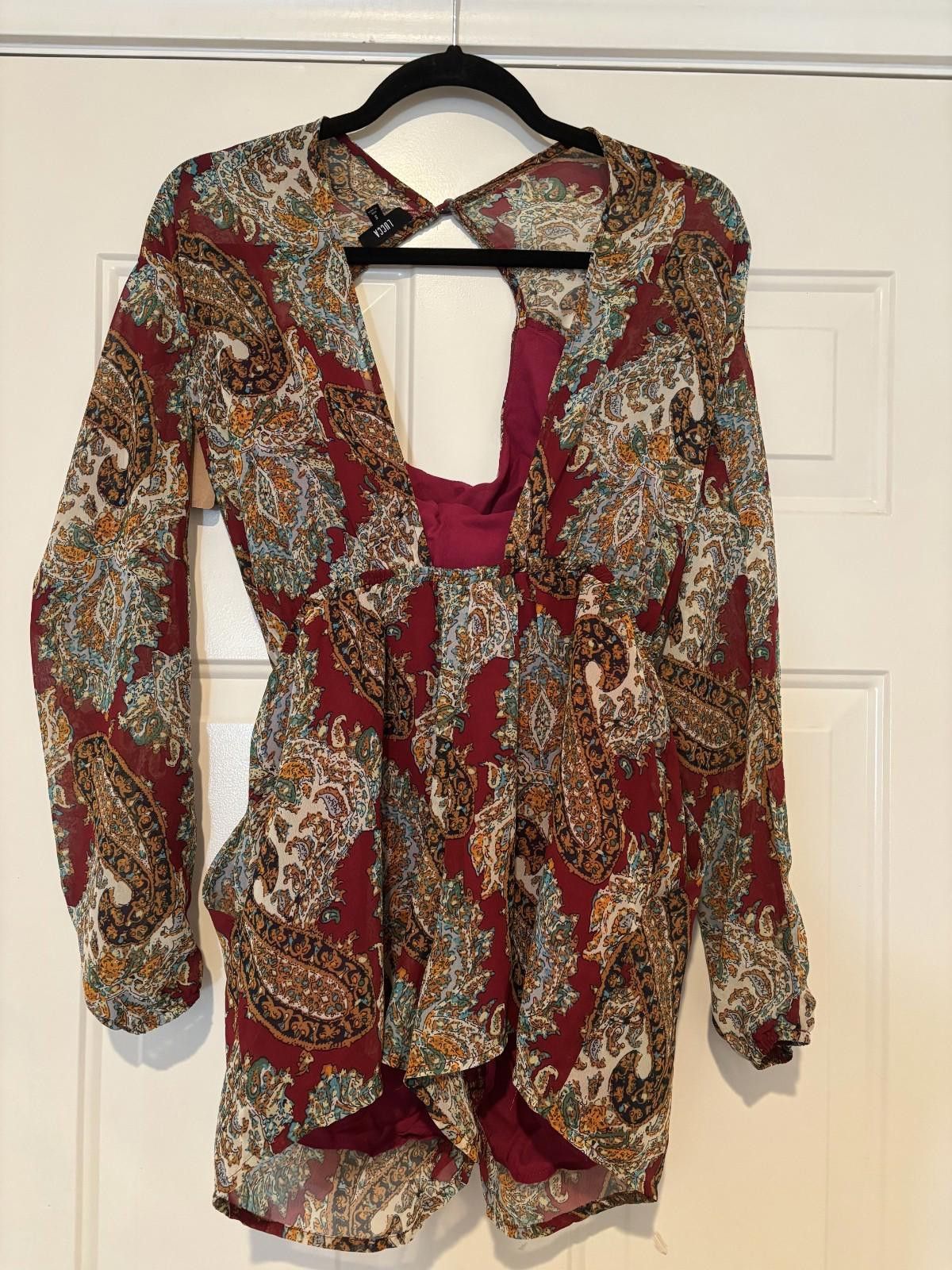 Designer Women's sz S Luca multi colored shorts jumpsuit #599 new Size 28" / US 6 / IT 42 - 1 Thumbnail