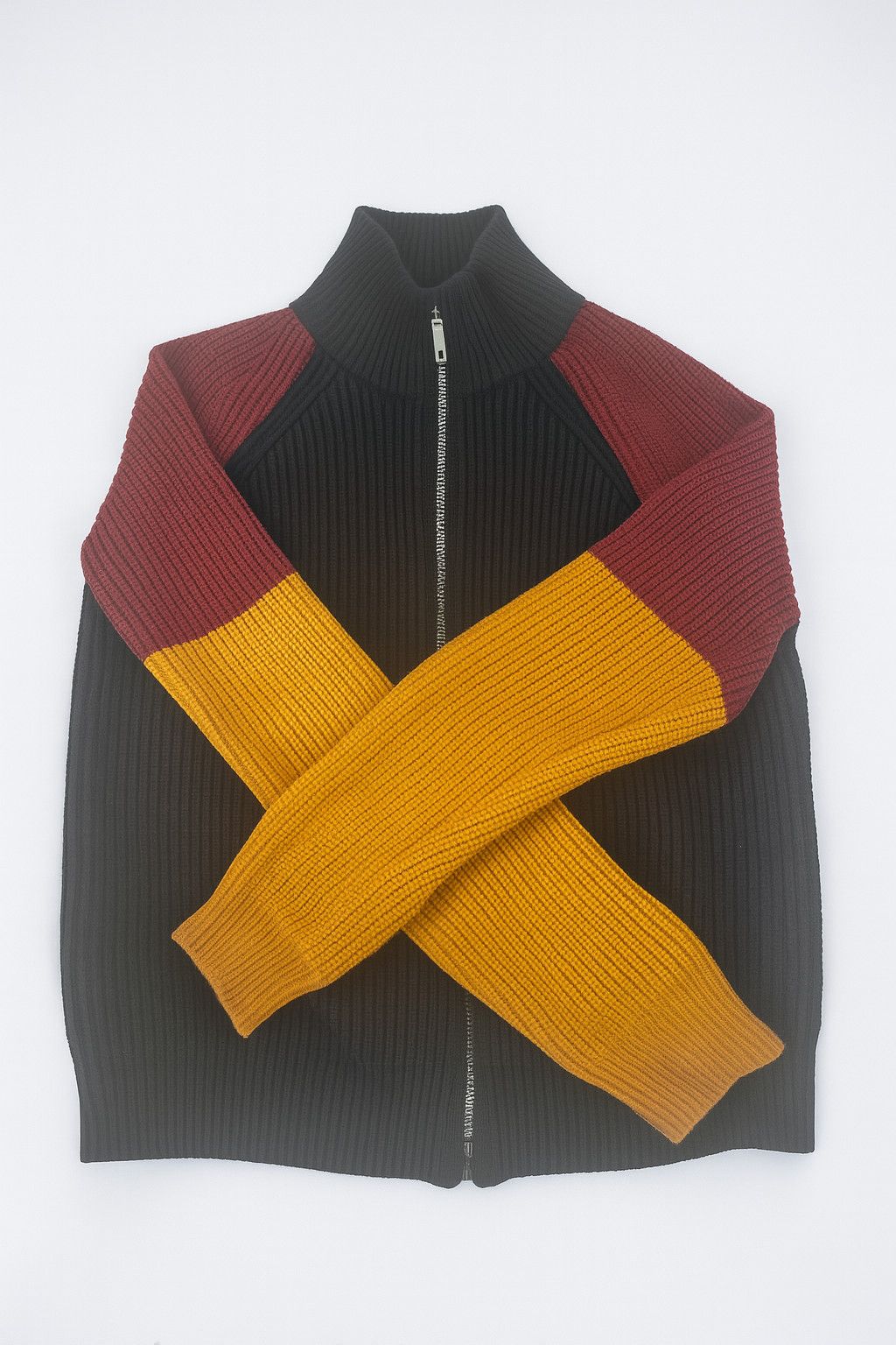 Dsquared2 DSQUARED2 Colorblock Ribbed Full-Zip Knit Sweater Size US M / EU 48-50 / 2 - 1 Thumbnail