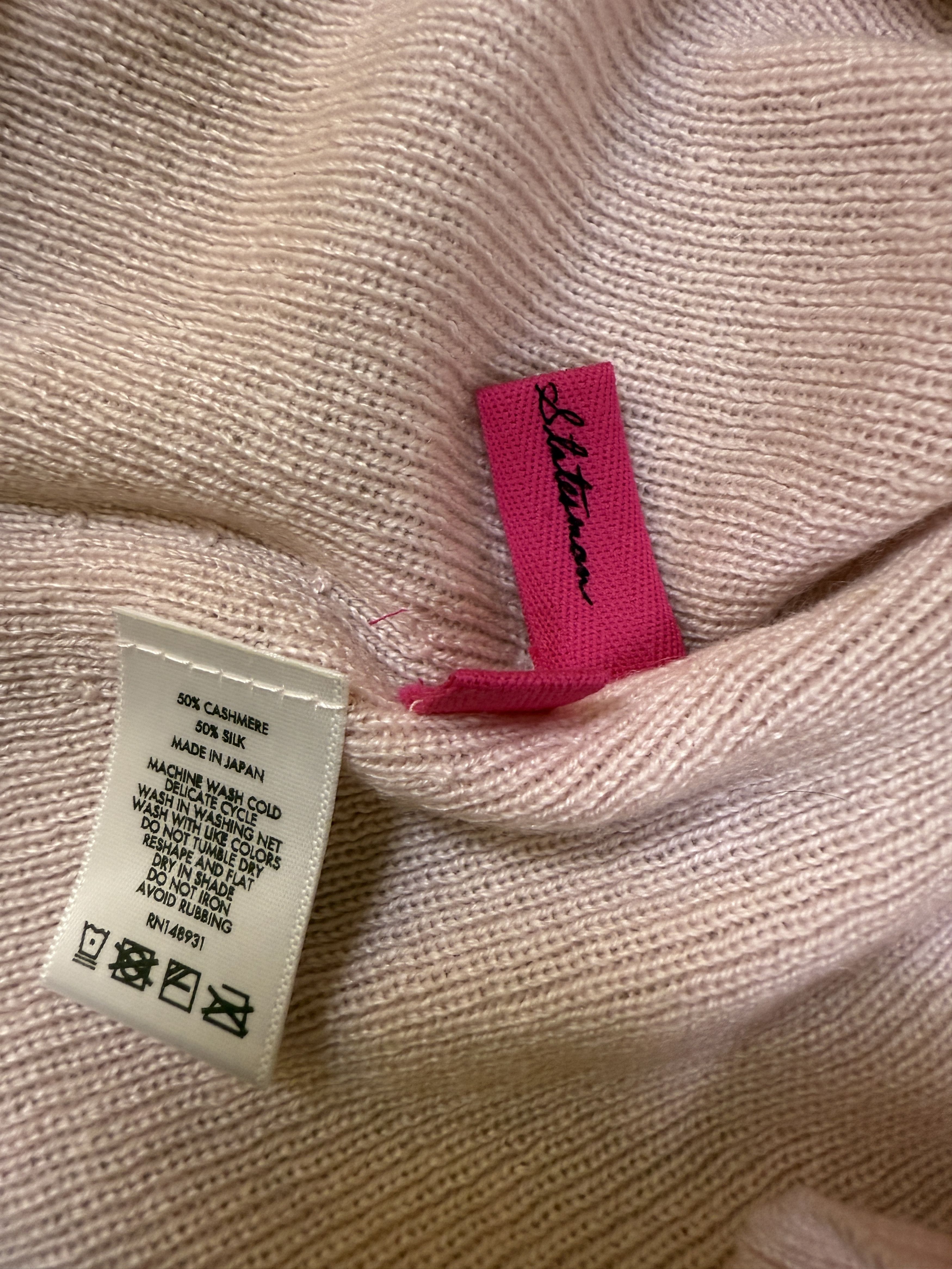 The Elder Statesman $650 The Elder Statesman Delicash Baby Pink Turtleneck Size L / US 10 / IT 46 - 8 Thumbnail
