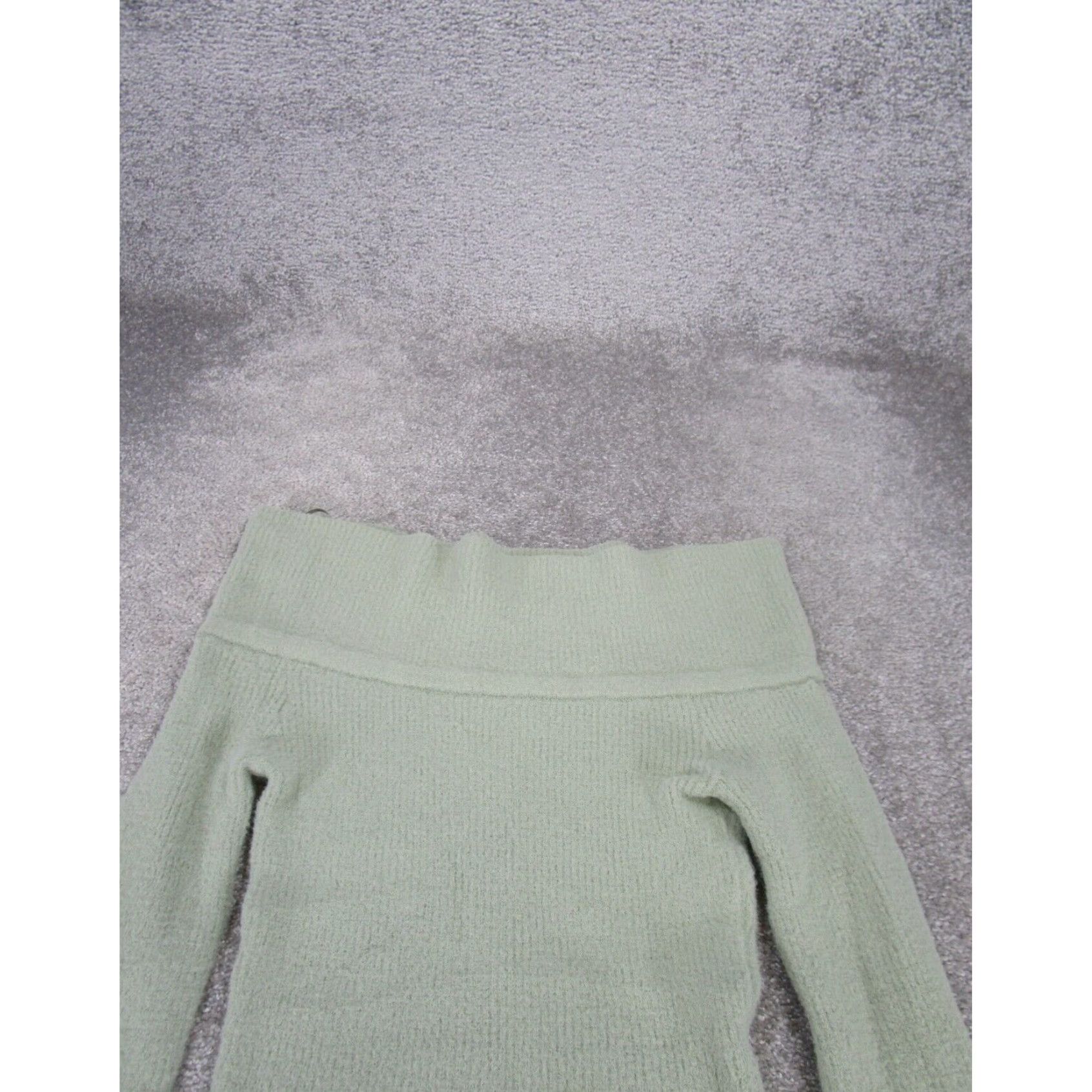 American Eagle Outfitters American Eagle Sweater Womens Small Green Ribbed Off Shoulder Fleece Size S / US 4 / IT 40 - 2 Thumbnail