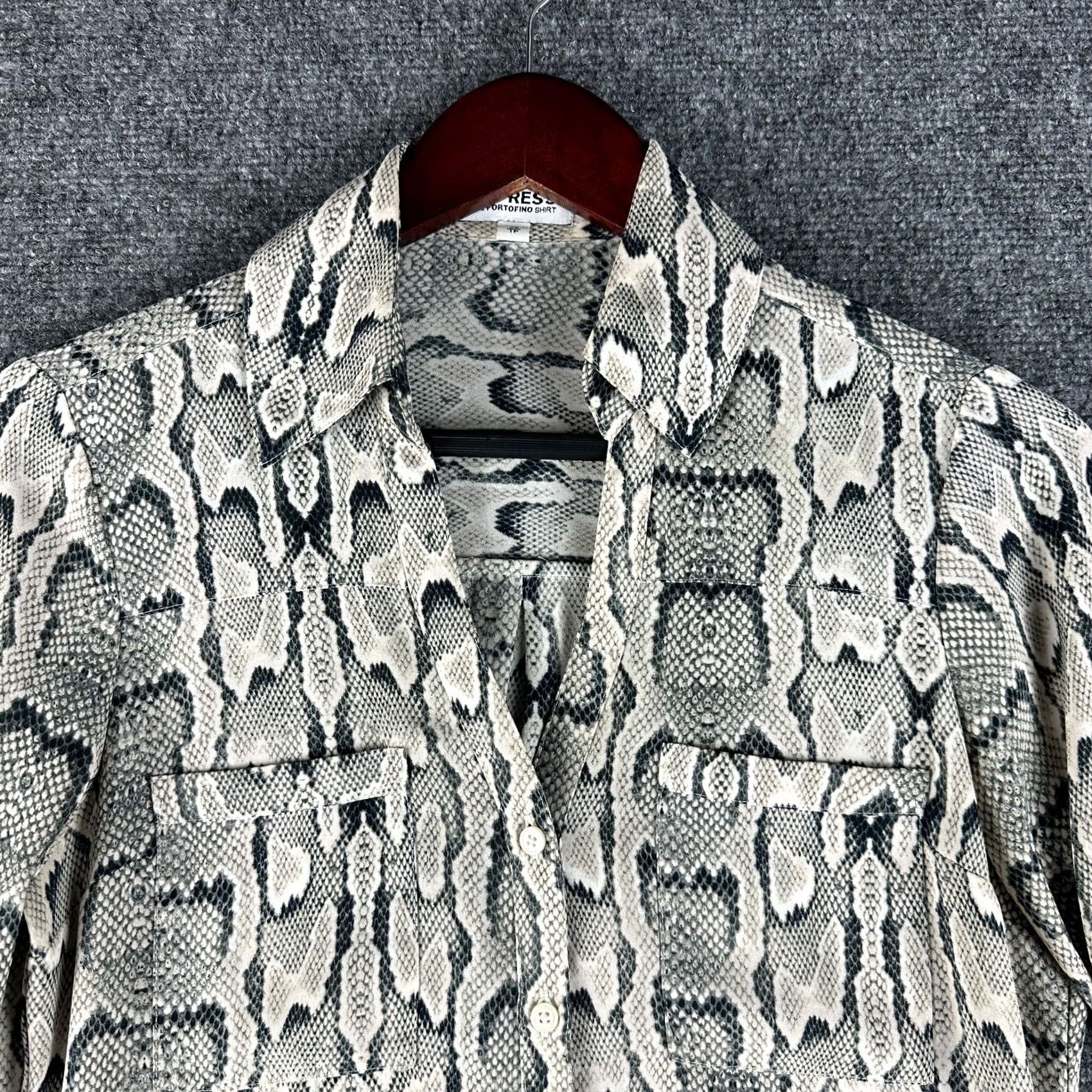 Express Express Shirt Womens XS Long Sleeve Roll Tab Animal Print Size XS / US 0-2 / IT 36-38 - 5 Thumbnail