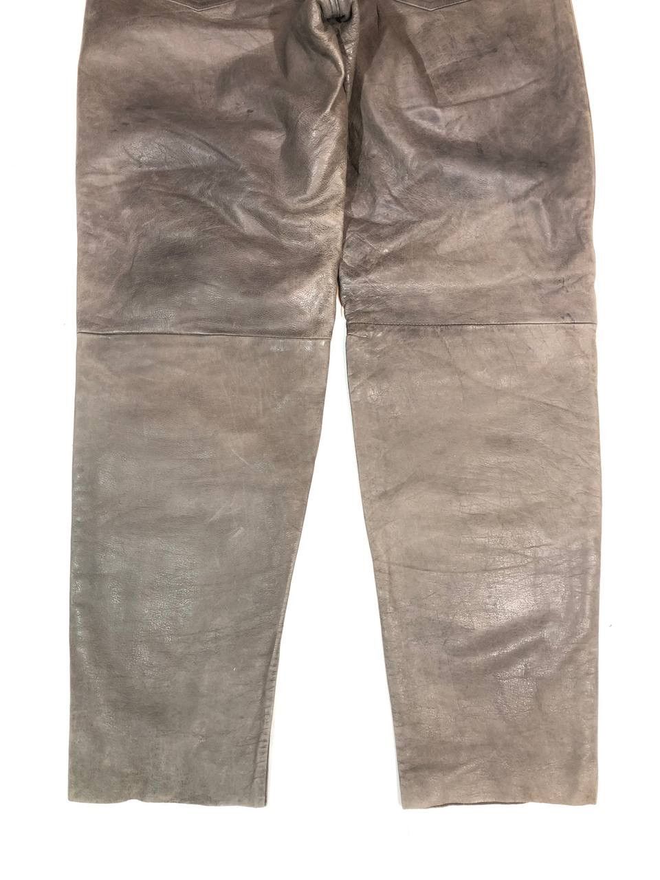 Leather × Vintage Blue Steel Moto Biker Leather Pants Size US 34 / EU 50 - 7 Thumbnail