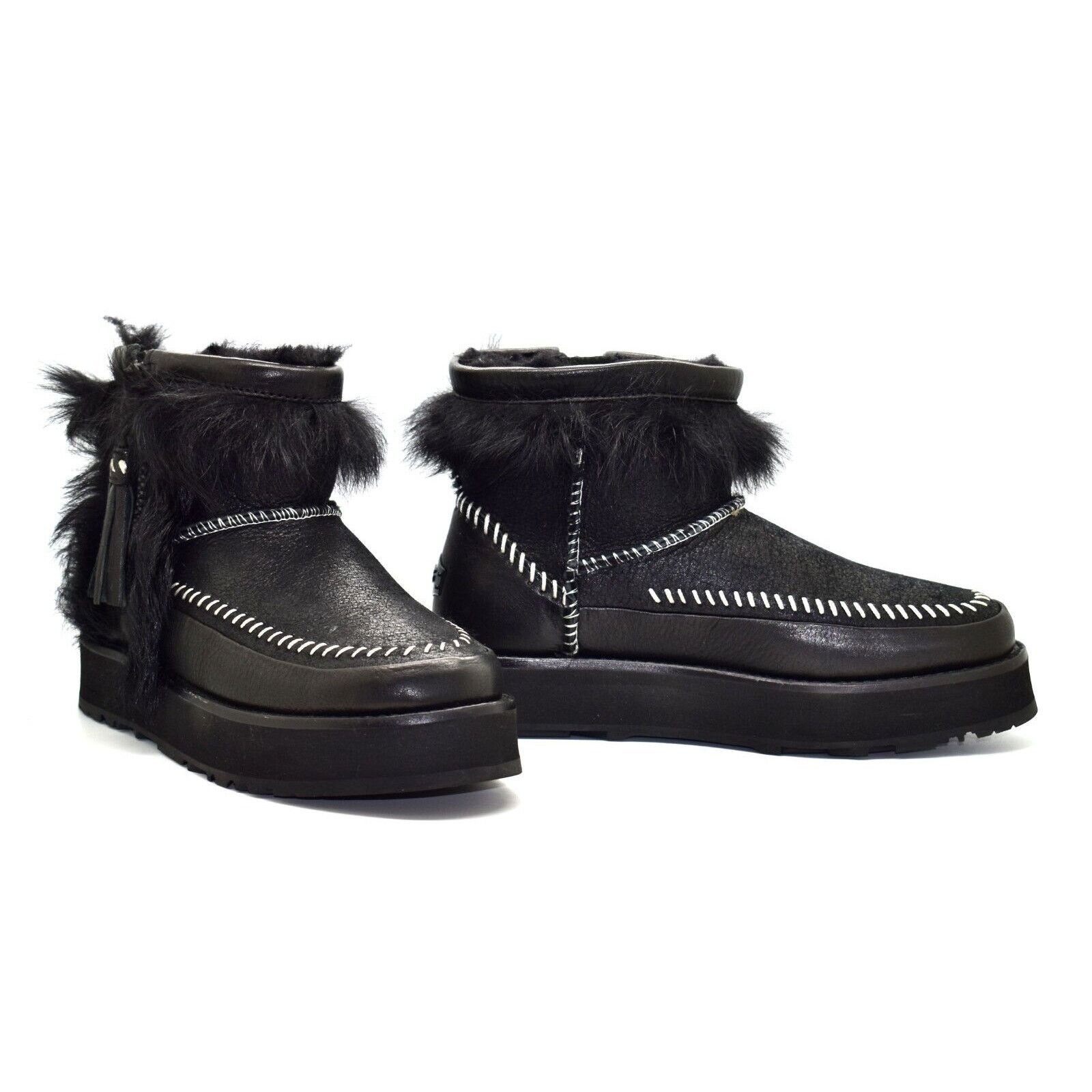 Ugg C0 UGG Black Toscana Sheepskin Fluff Punk Boots 1102950 Sz 6 Size US 6 / IT 36 - 1 Thumbnail