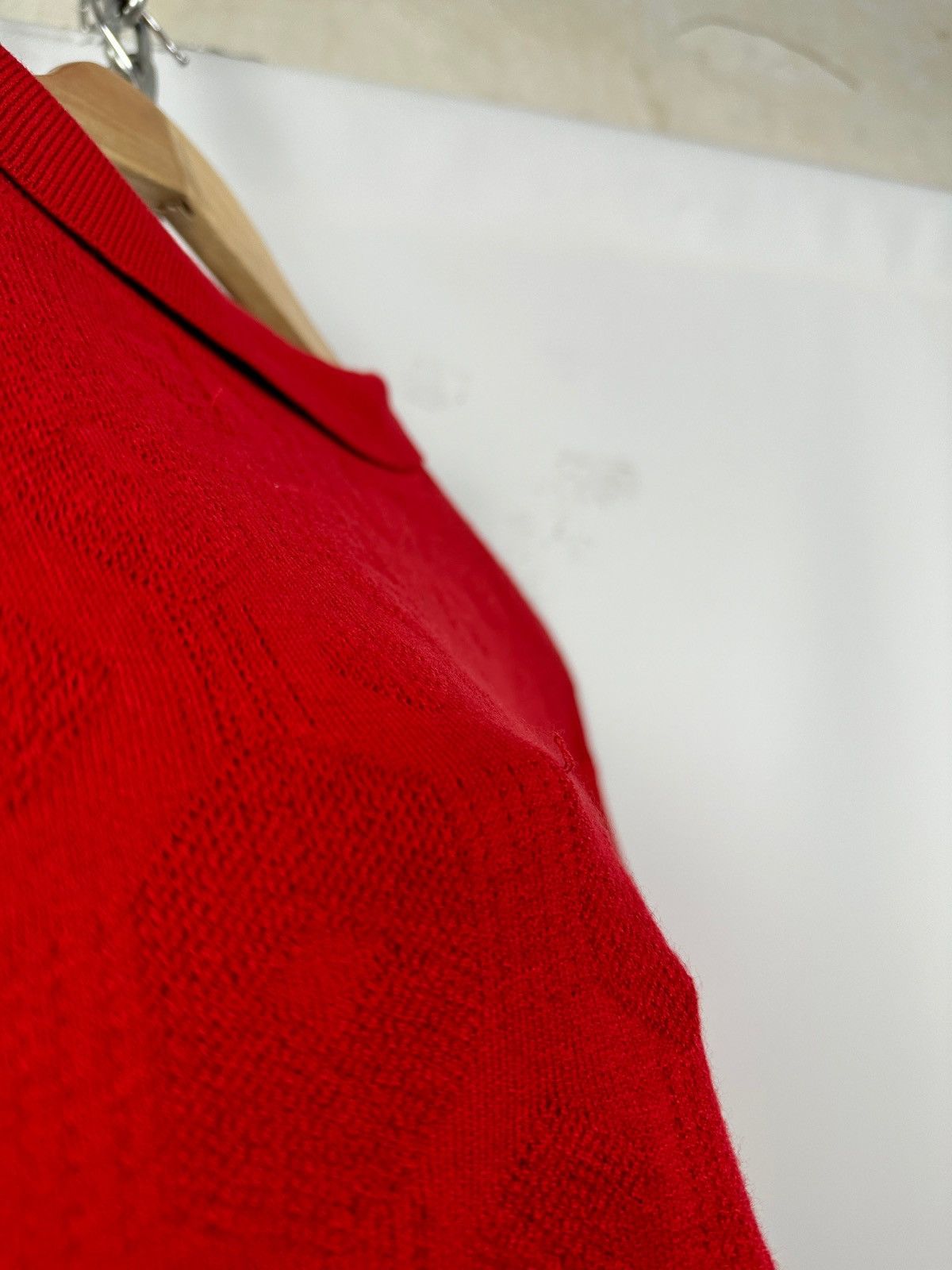 Fred Perry × Raf Simons RAF Simons X Fred Perry Red Silk Knit Sweater Size US XL / EU 56 / 4 - 25 Thumbnail