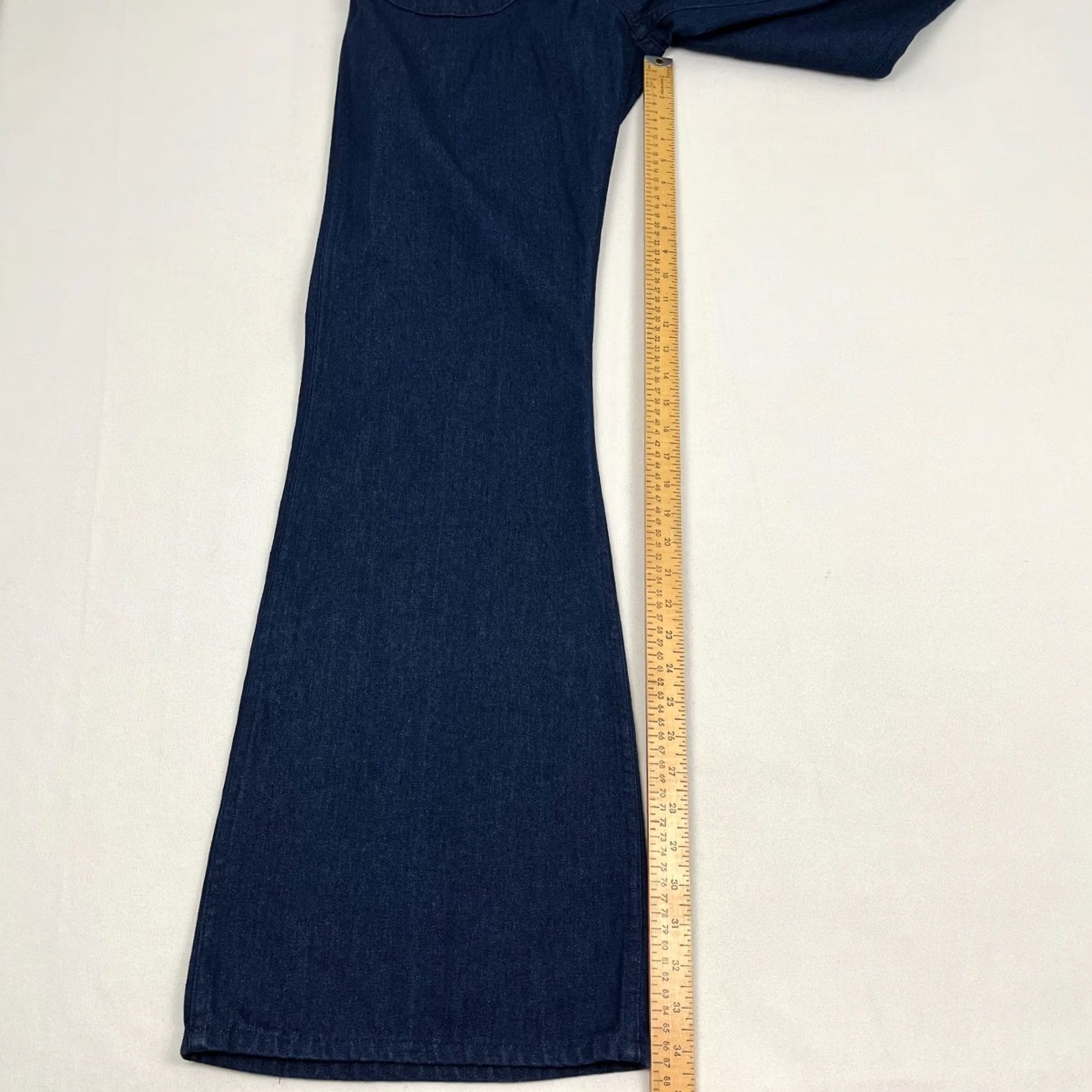 Bell VINTAGE Navdungarees Jeans Mens 32x34 Denim Blue 80s Flared Bell Utility Trousers US Navy Baggy Size US 32 / EU 48 - 5 Thumbnail