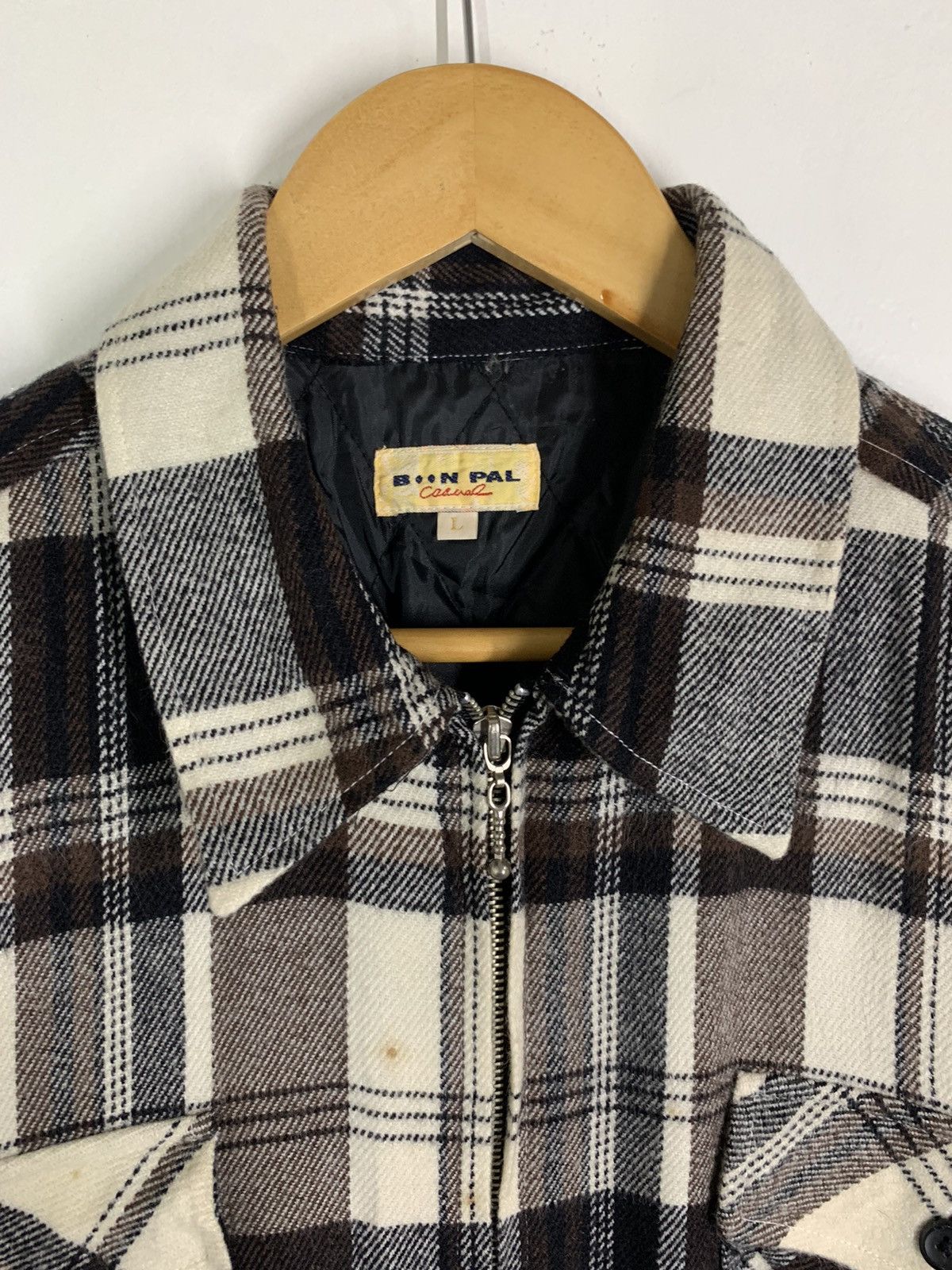 Japanese Brand × Vintage Vintage Fullzip Checkered Light Jacket Size US L / EU 52-54 / 3 - 2 Thumbnail