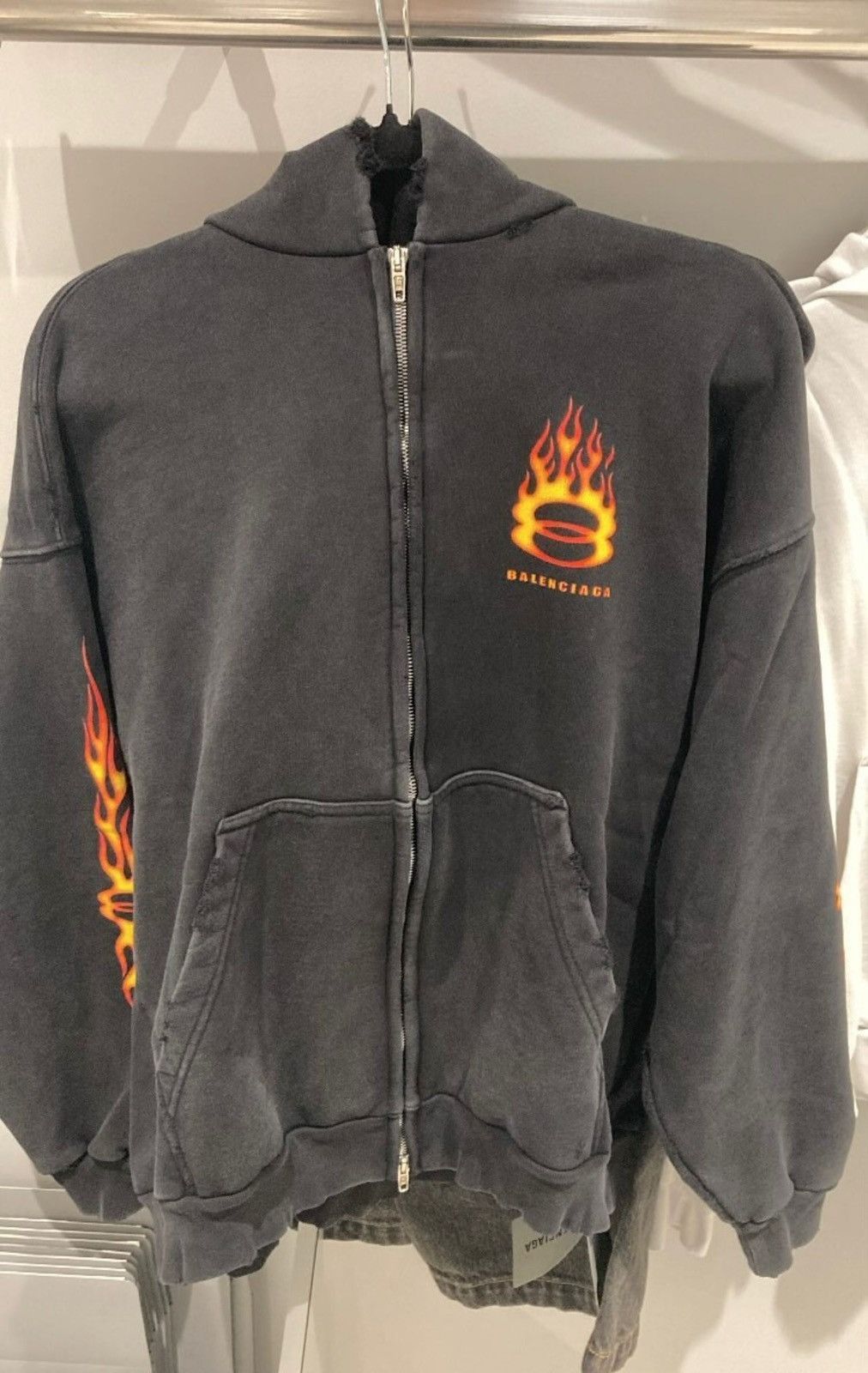 Balenciaga Burning Unity Black Zip Up Hoodie Size US XL / EU 56 / 4 - 1 Thumbnail