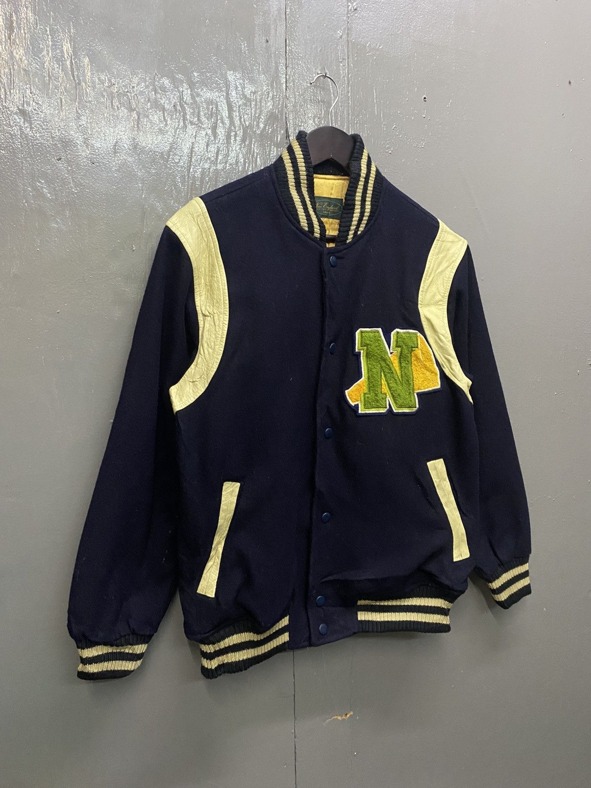 New England Outerwear Vintage New England Wool Leather Varsity Jacket Size US M / EU 48-50 / 2 - 3 Thumbnail