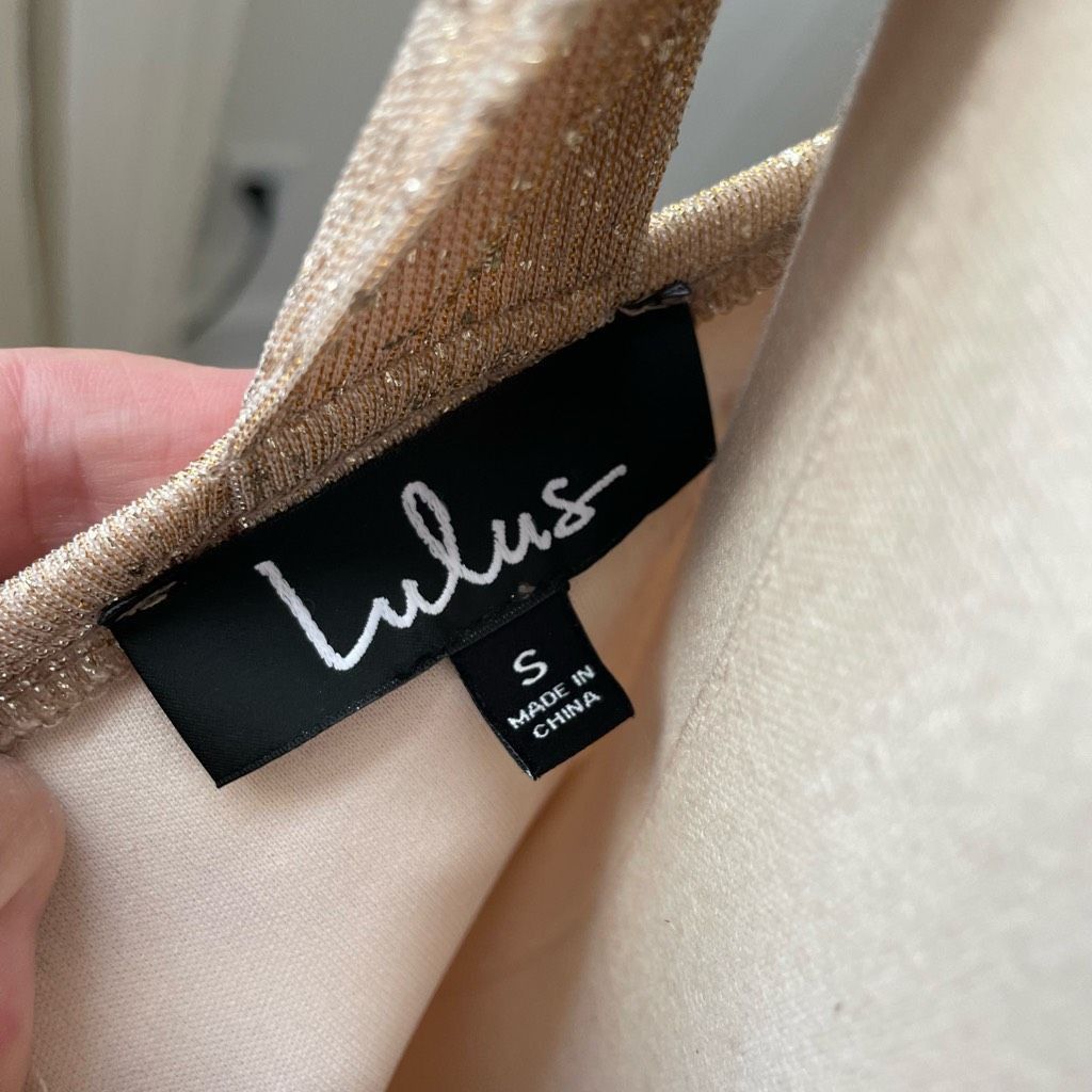 Other Lulus Metallic Gold Halter Grecian Neck Flowing Chiffon Form Size S / US 4 / IT 40 - 5 Thumbnail