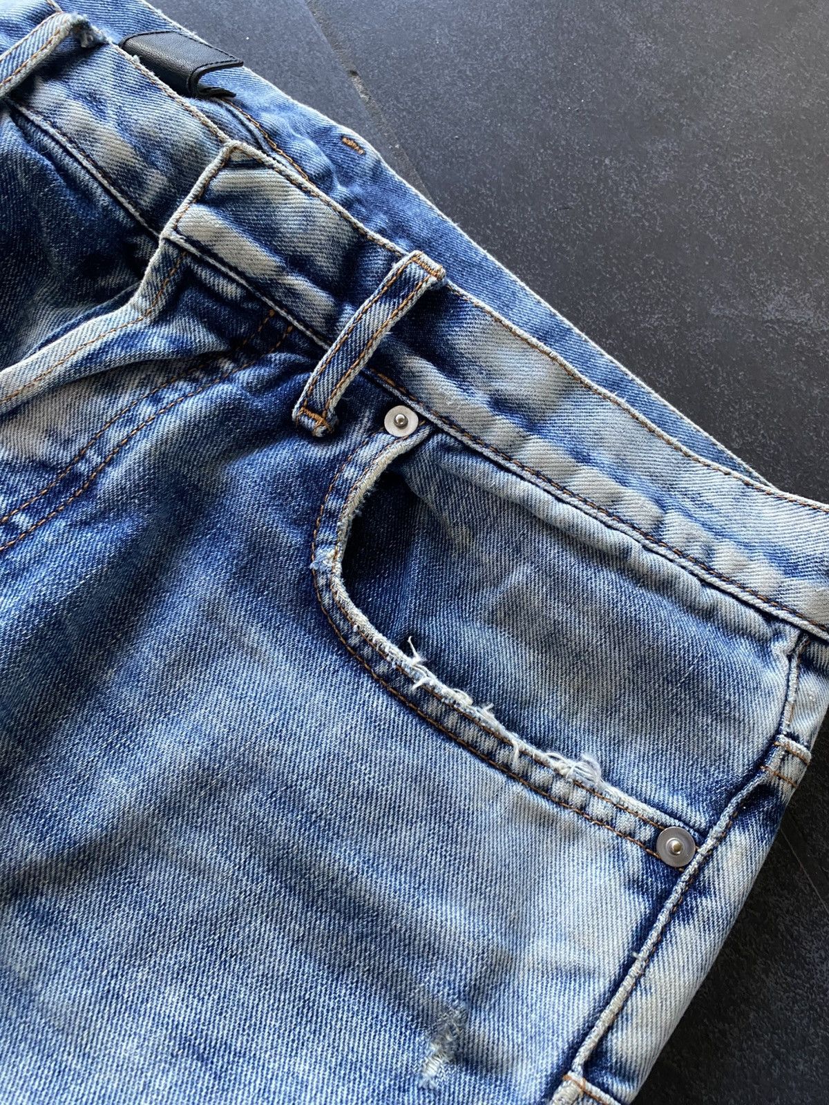 Dior dior home skinny jeans by kva distressed trashed jeans Size US 31 - 7 Thumbnail