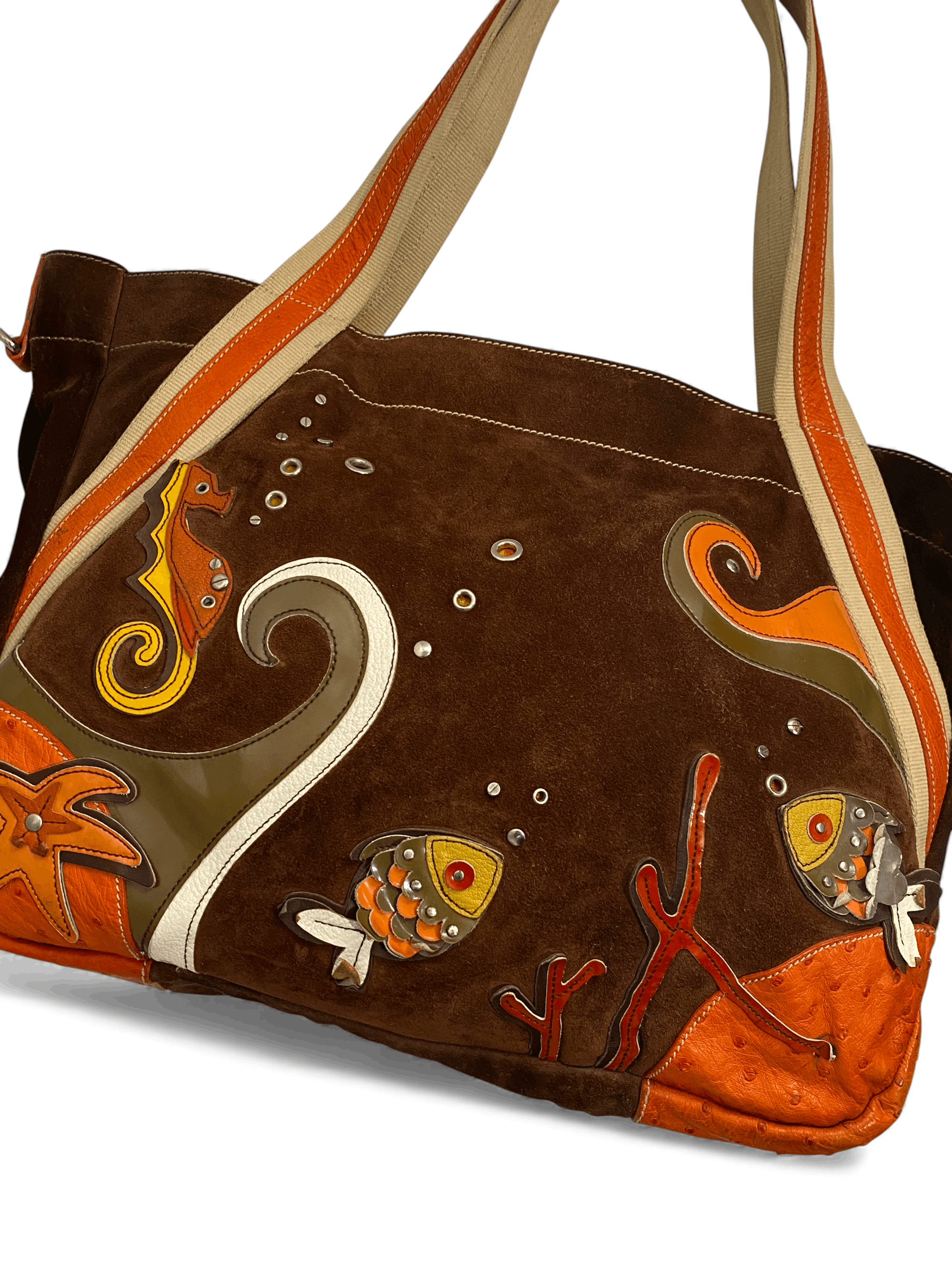 Prada Prada Canapa Triangle Logo Sea Shoulder Tote Bag Vintage Y2K Size ONE SIZE - 9 Thumbnail