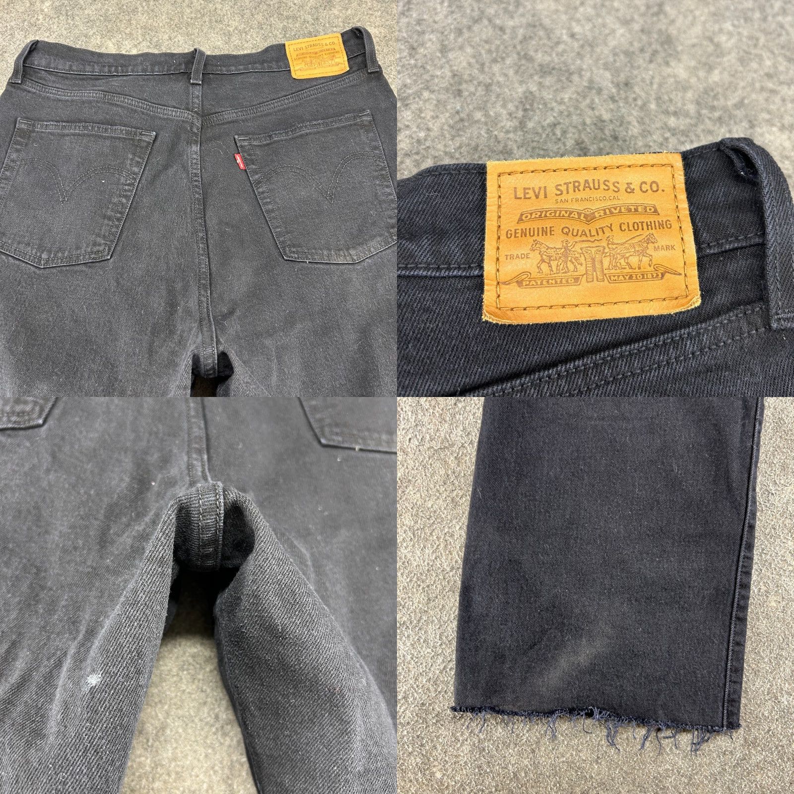 Levi's Levi's Jeans Womens 32x26 Black Ribcage Crop Flare Button Fly Dark Wash Premium 80s Retro Womens Jeans Es Size 24" / US 00 / IT 34 - 9 Thumbnail