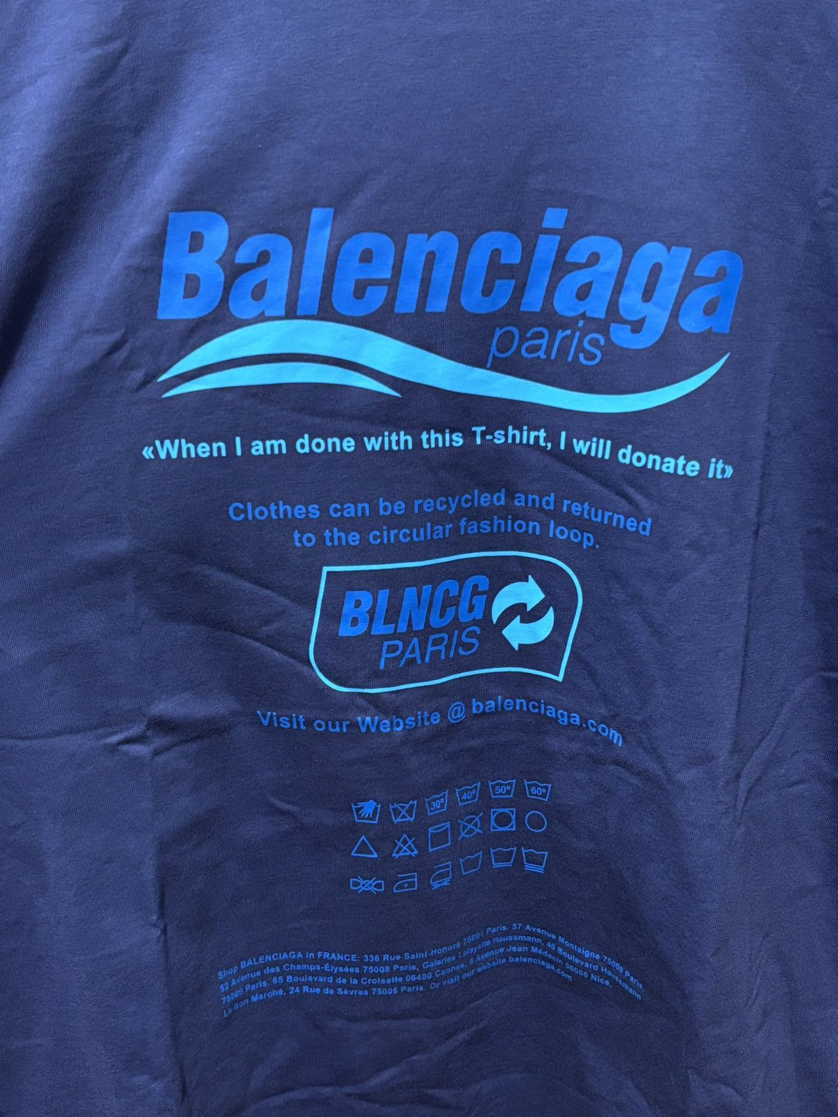 Balenciaga Balenciaga Recycle Blue Tee Size US XS / EU 42 / 0 - 2 Thumbnail