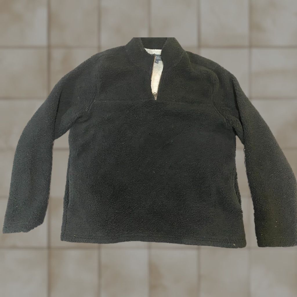 Vintage Wallin & Bros Mens Sweater Pullover Fleece Black 1/4 Zip Mock Neck Long Sleeve Size S Regular Knit Chunky-Crochet 1/4 Zip Breahable Vintage: No Size US S / EU 44-46 / 1 - 1 Thumbnail