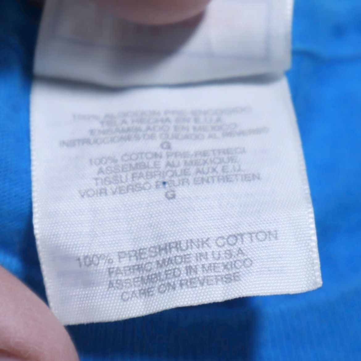 Hanes VINTAGE Hanes Florida Embroidered Single Stitch Solid T-Shirt Blue Men's L Size US L / EU 52-54 / 3 - 6 Thumbnail