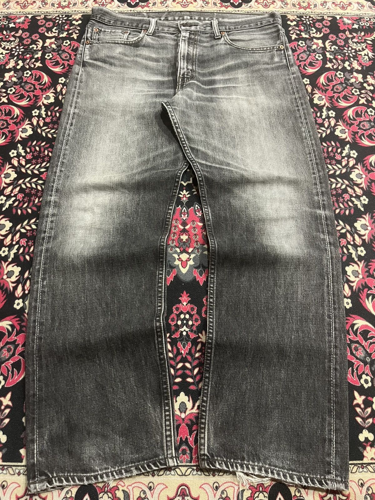 Levi's Vintage Levi’s 503 Black Faded Washed Loose Leg Jeans Size US 36 / EU 52 - 1 Thumbnail