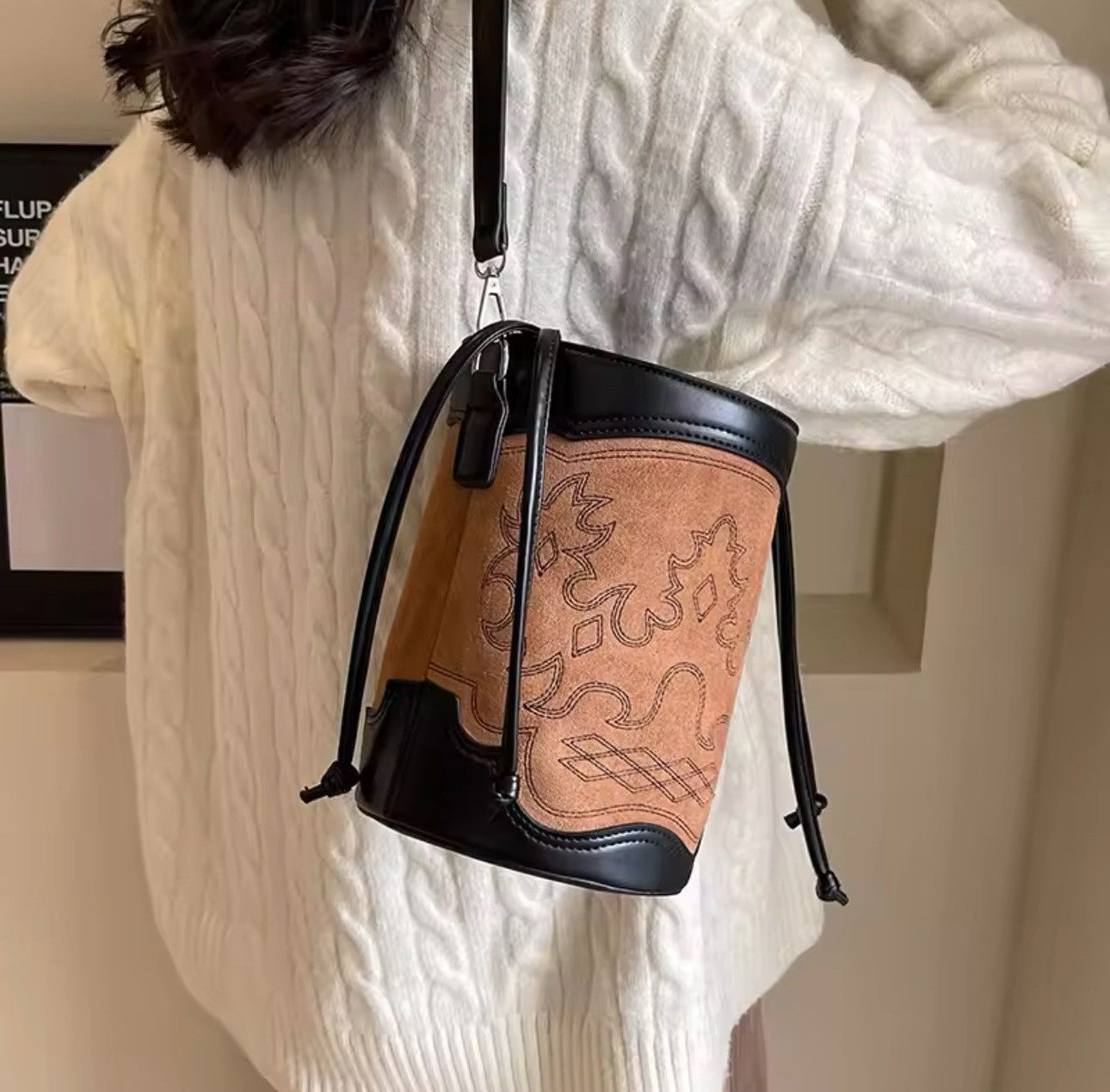 Other Cowboy Patchwork Retro Crossbody Messenger Bag Size ONE SIZE - 1 Thumbnail
