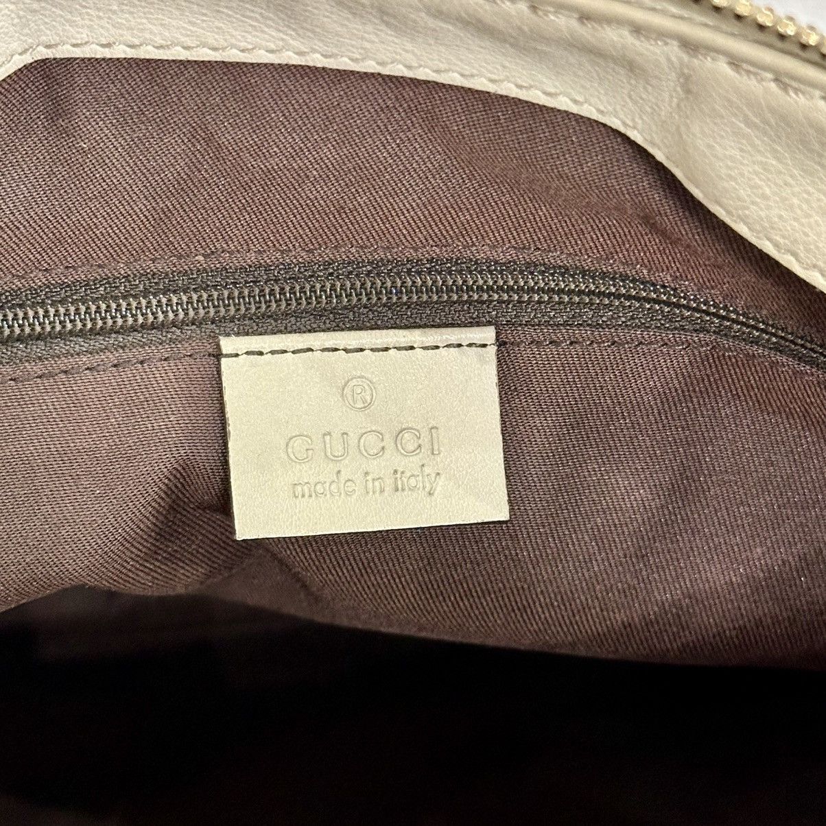 Gucci GUCCI CREME LEATHER GG CANVAS SUKEY BAG Size ONE SIZE - 8 Thumbnail