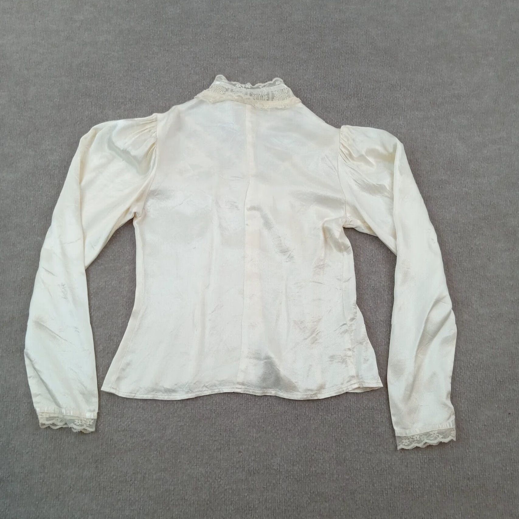 Vintage Jessicas Gunnies Long Sleeve Button Up Shirt Womens XS Beige Size XS / US 0-2 / IT 36-38 - 6 Thumbnail