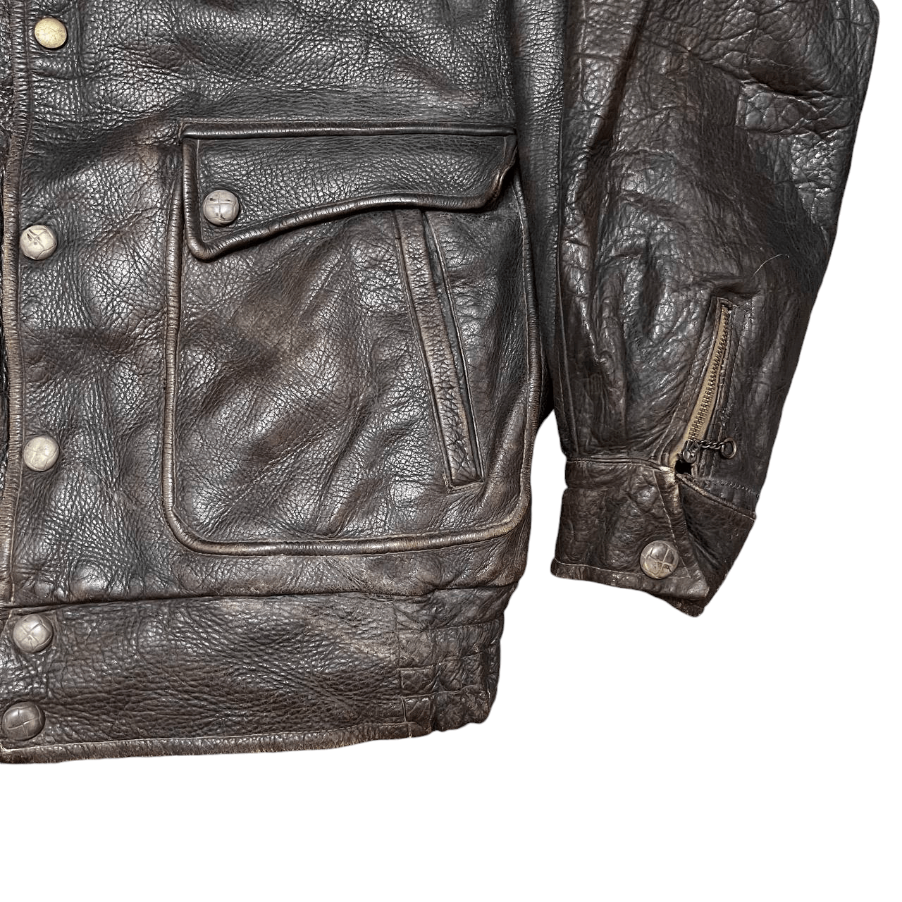 Genuine Leather Vintage Lion Leather Bomber Jacket Size US M / EU 48-50 / 2 - 4 Thumbnail