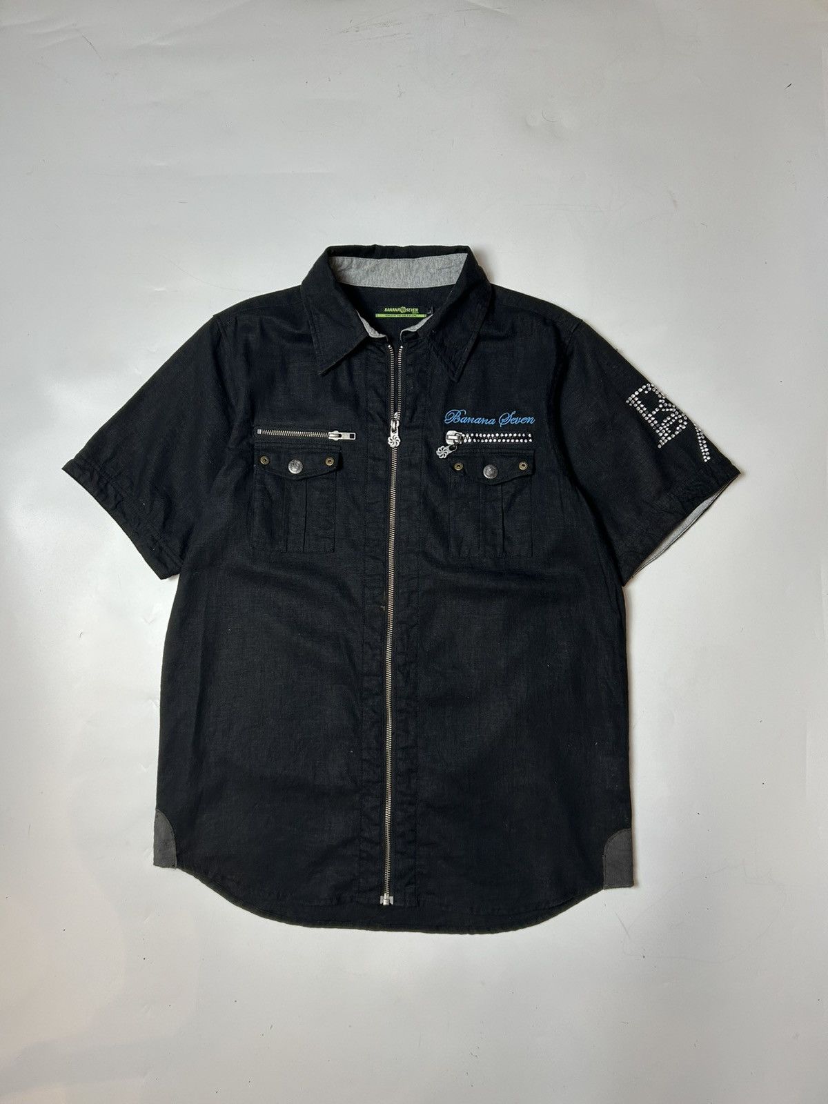 Hysteric Glamour × Japanese Brand BANANA SEVEN BUM ZIPPER SHORT SLEEVE SHIRT Size US L / EU 52-54 / 3 - 2 Thumbnail