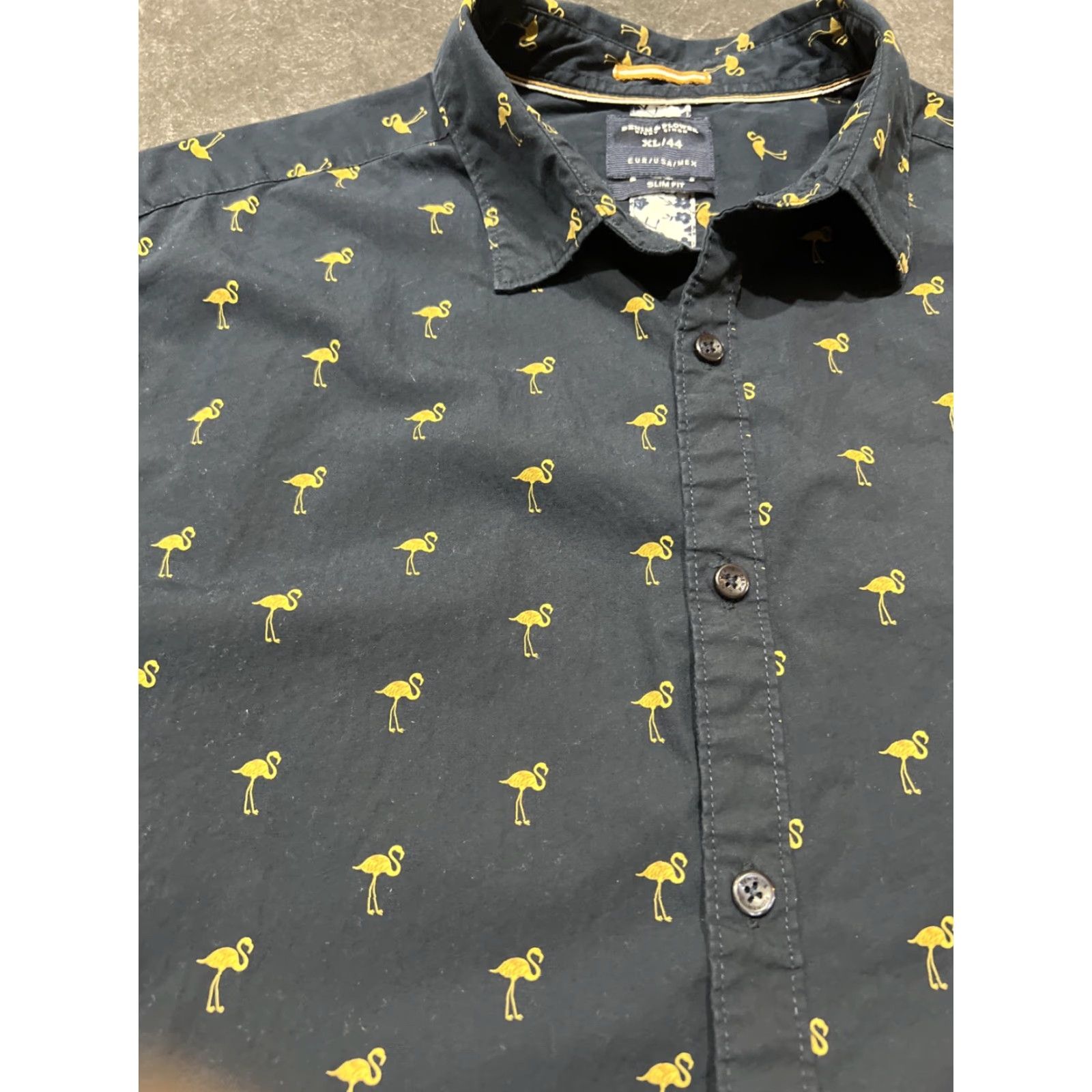 Vintage Denim & Flower Ricky Singh Men’s XL Blue Short Sleeve Slim Fit Button-Up Shirt Pelicans Beach California Miami Size US XL / EU 56 / 4 - 4 Thumbnail