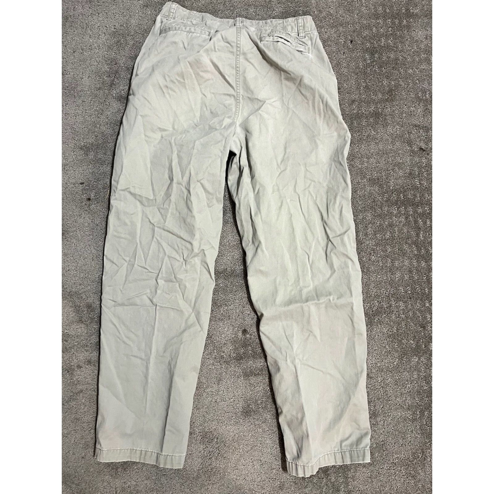 Vintage LL Bean Pants Women 12 m/Tall Beige Cotton Stretch Chino Classic Fit 32in Inseam Womens Size ONE SIZE - 3 Thumbnail