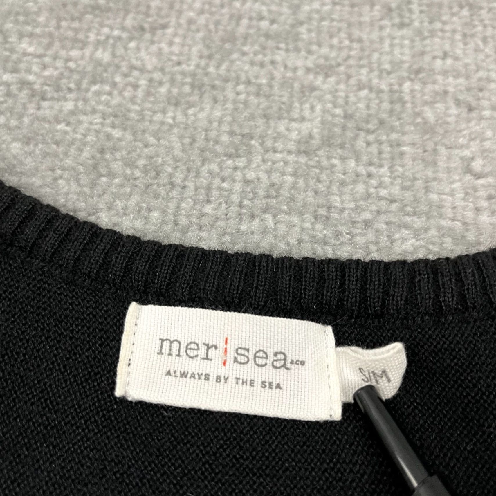 Catalina Mersey Catalina Traveler Sweater Womens Medium Black Knit Pockets Crew Neck 3/4 Sleeve Pullover Women's Knitwear - 90s? (No, vintage not) Size M / US 6-8 / IT 42-44 - 2 Thumbnail