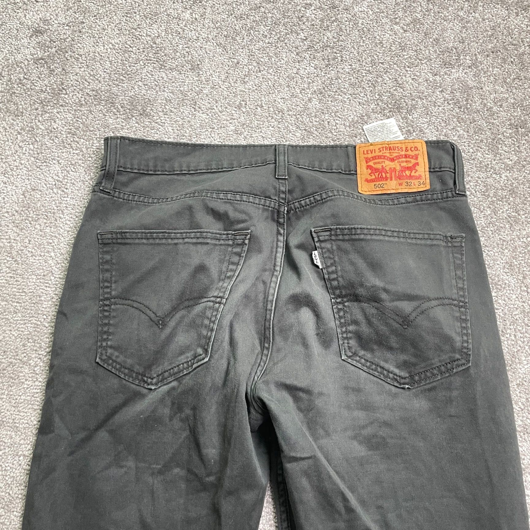 Levi's Levi's 502 Jeans Mens 34x32 Washed Black Denim Straight Leg Cotton Casual Size US 34 / EU 50 - 4 Thumbnail