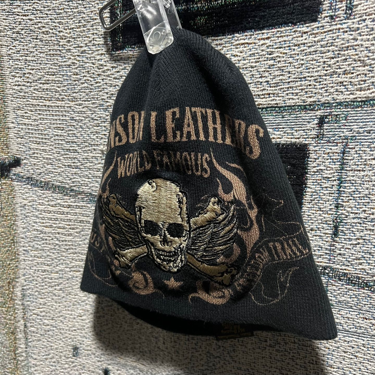 Vanson Leathers vanson skull beanie black Size ONE SIZE - 2 Thumbnail