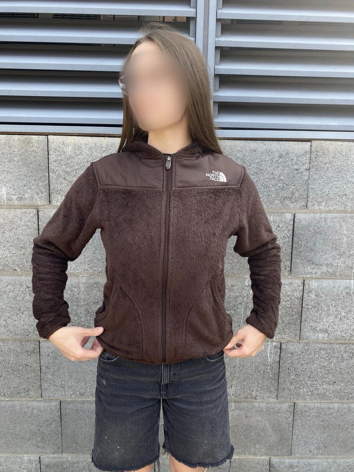 The North Face Vintage fleece hoodie womens Brown Sz S