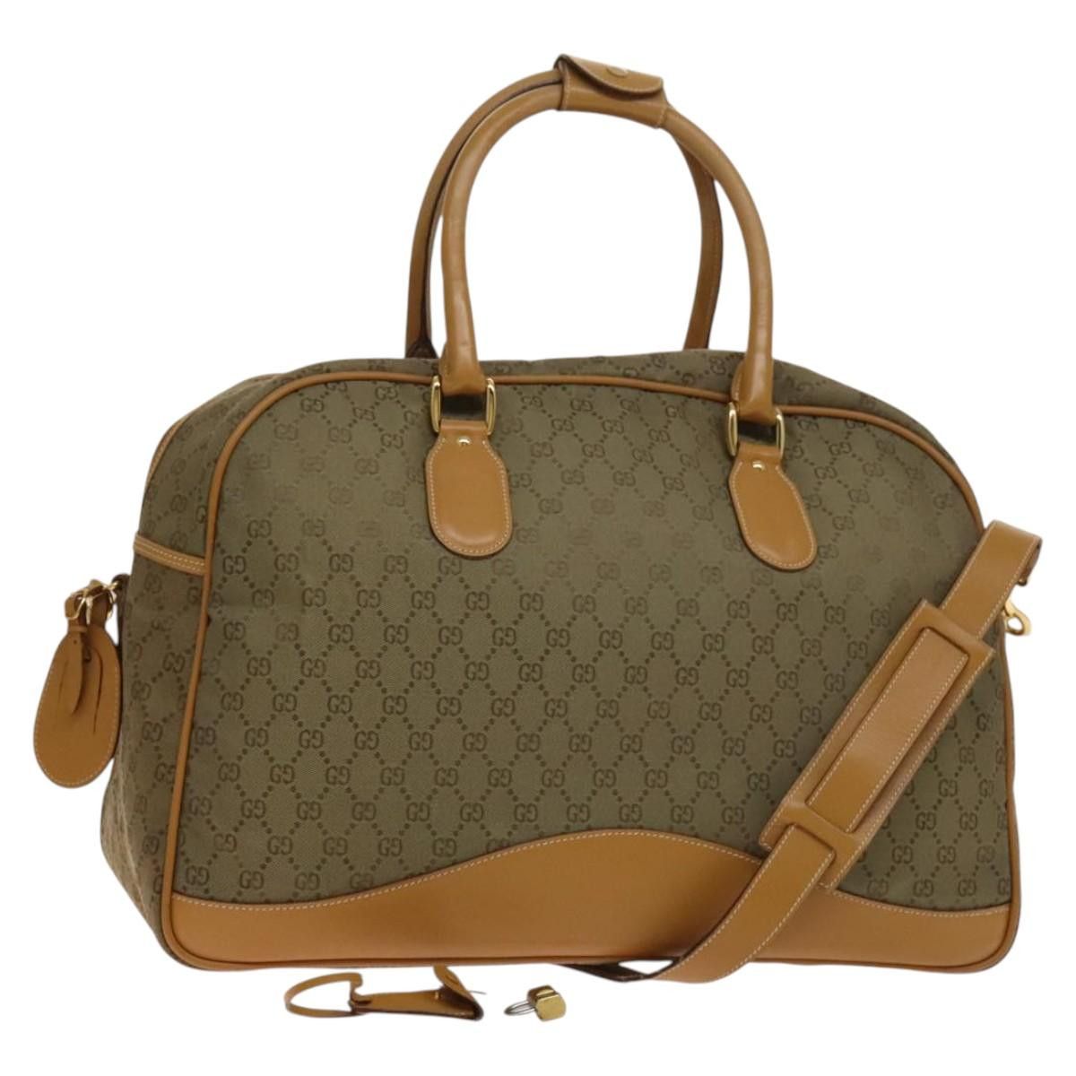 Gucci GUCCI GG Canvas Boston Bag Gold Beige Size ONE SIZE - 1 Thumbnail