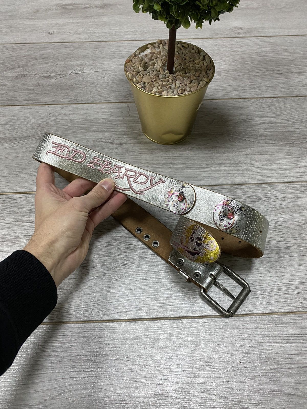 Ed Hardy Ed Hardy TITS RARE vintage leather belt Size ONE SIZE - 1 Thumbnail