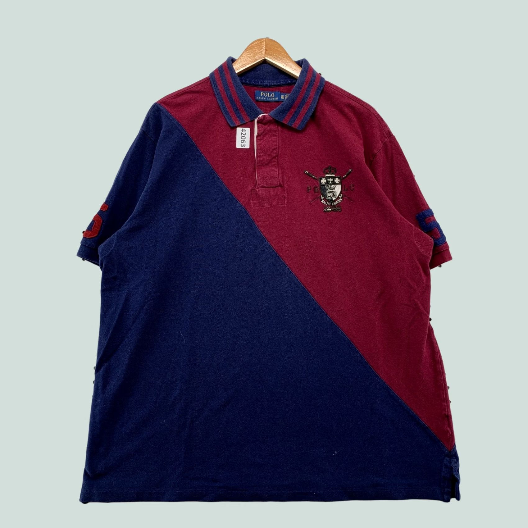 Polo Ralph Lauren Polo Ralph Lauren Rugby Shirt Men XLT Tall Colorblock Embroidered Blue Red Polo Shirt Size US XL / EU 56 / 4 - 1 Thumbnail
