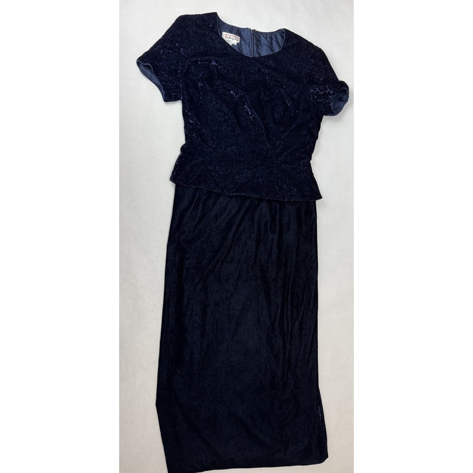 Other Vintage Talbots Dark Academia Velvet Dress Navy Gothic 8 Size M / US 6-8 / IT 42-44 - 4 Thumbnail