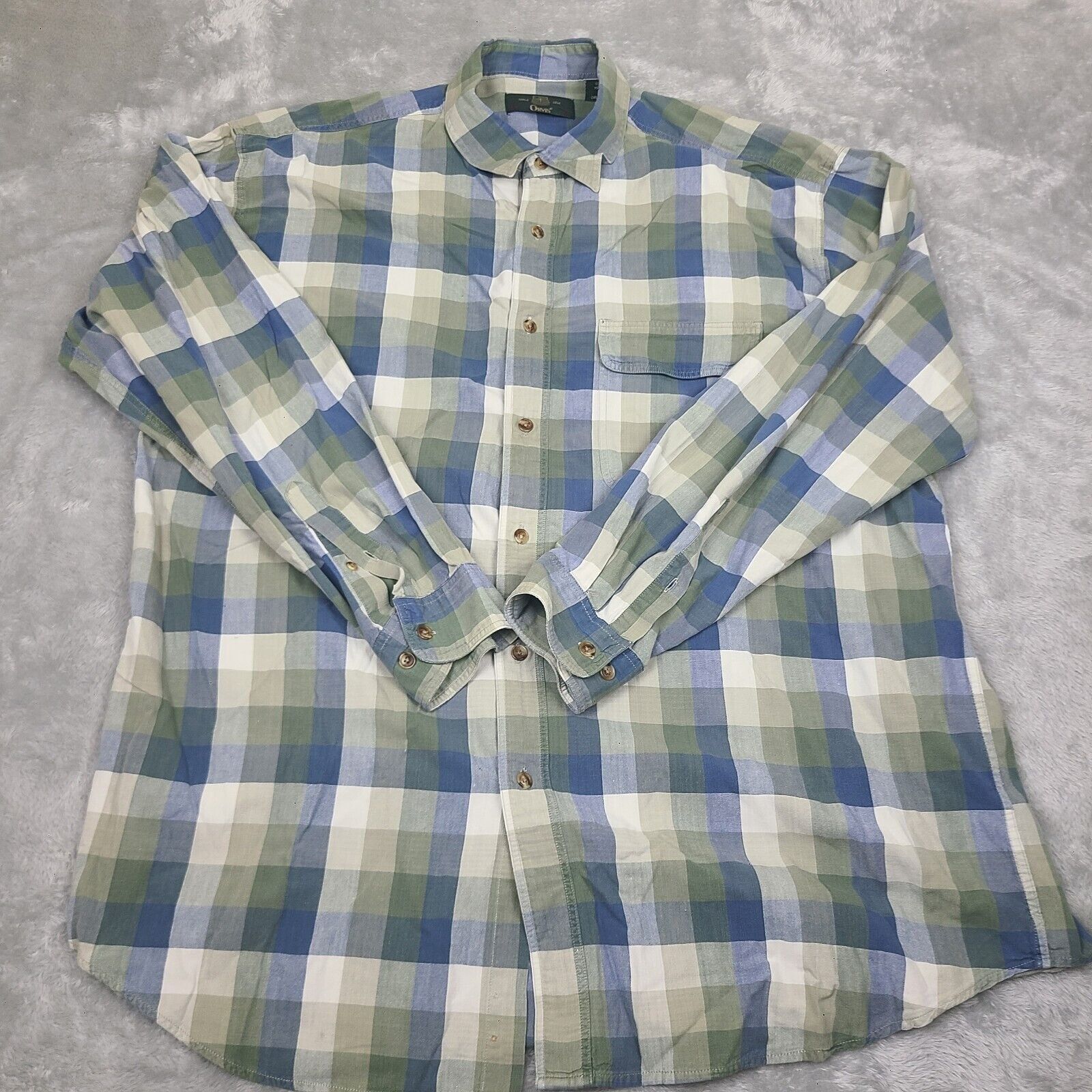Orvis VTG ORVIS Shirt Mens X-Large Plaid Oxford Button Up Cotton L Size US XL / EU 56 / 4 - 1 Thumbnail
