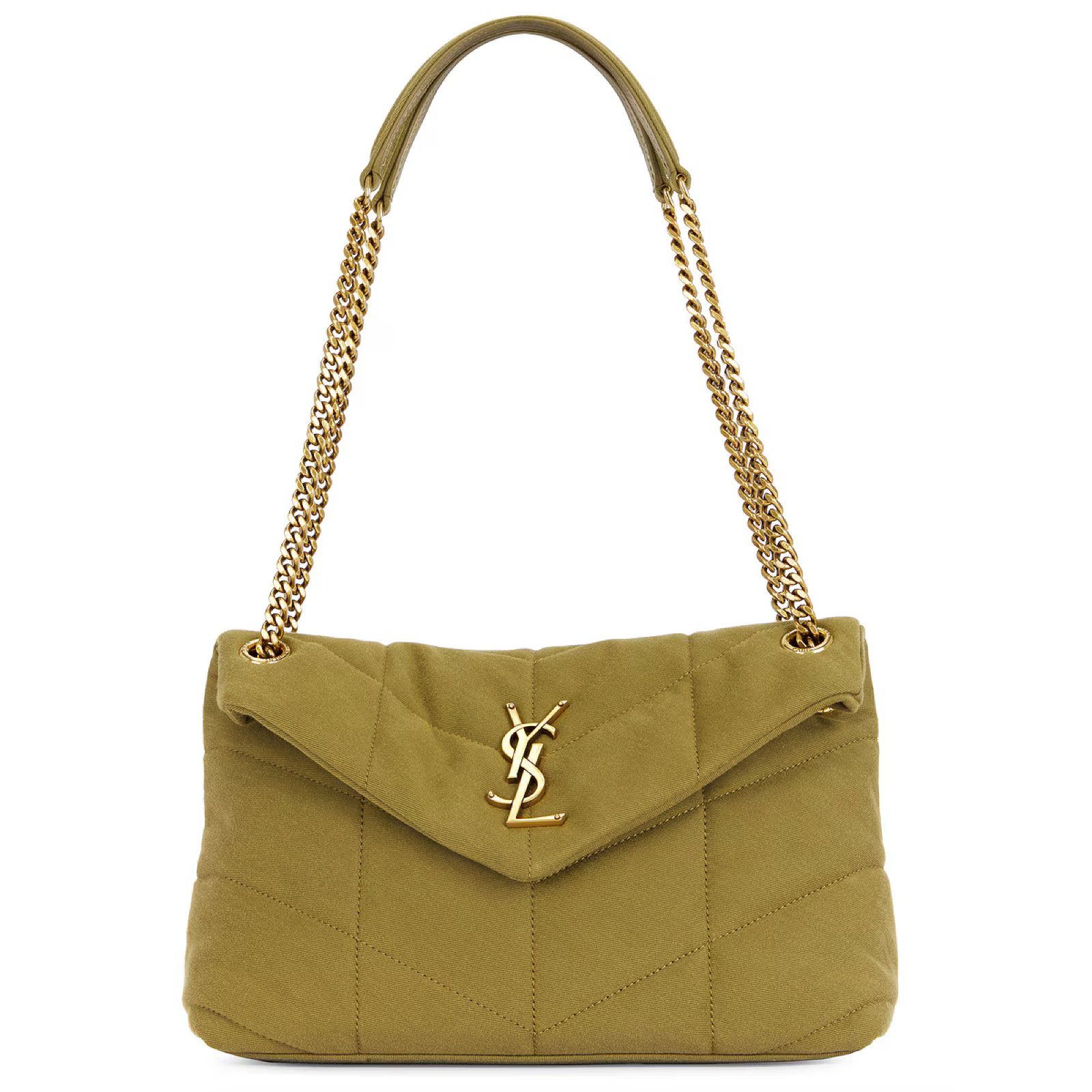 Yves Saint Laurent Saint Laurent Small Puffer Fir Green Gold YSL Crossbody Bag Size ONE SIZE - 1 Thumbnail